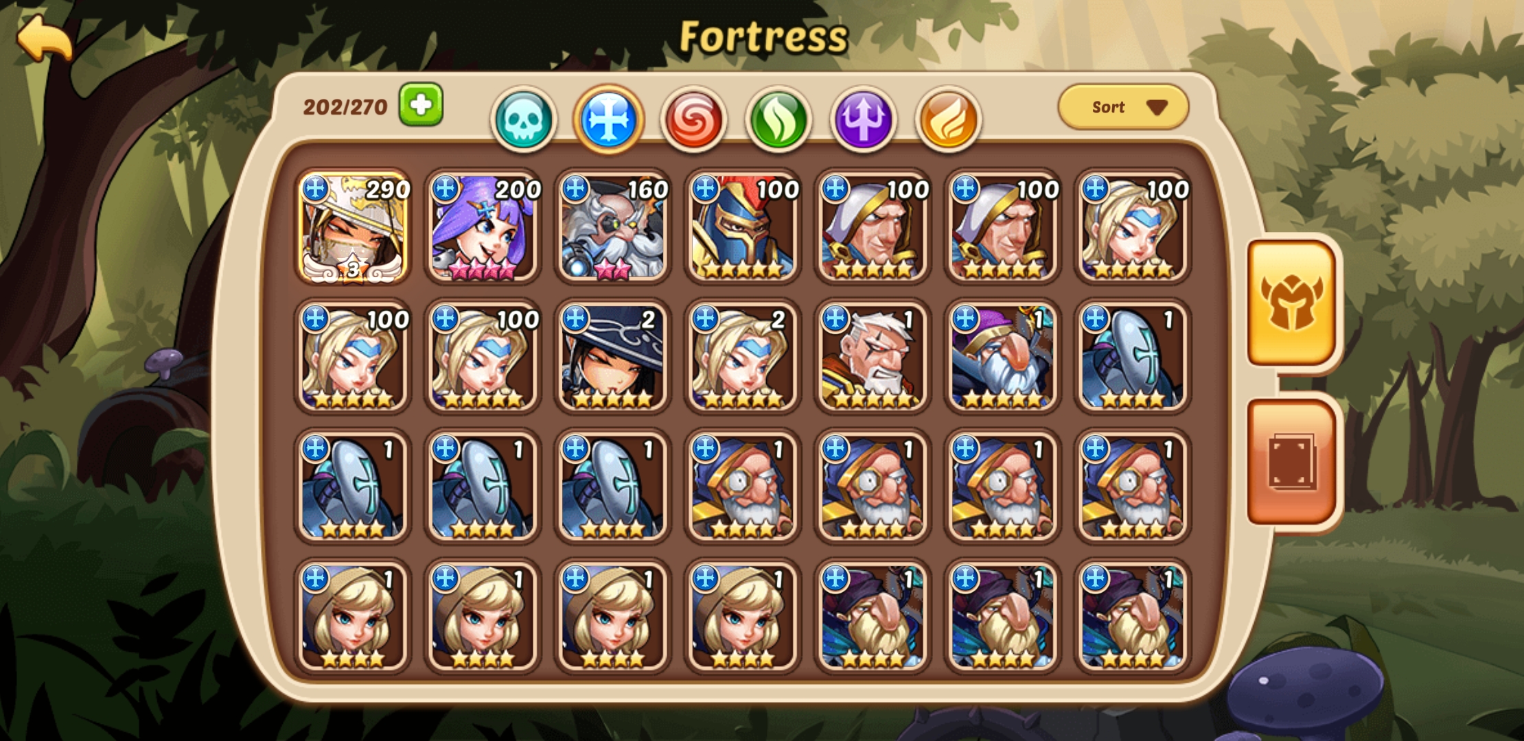 Im struggling to pass Fortress SL 8. Here are the heroes i have. I was