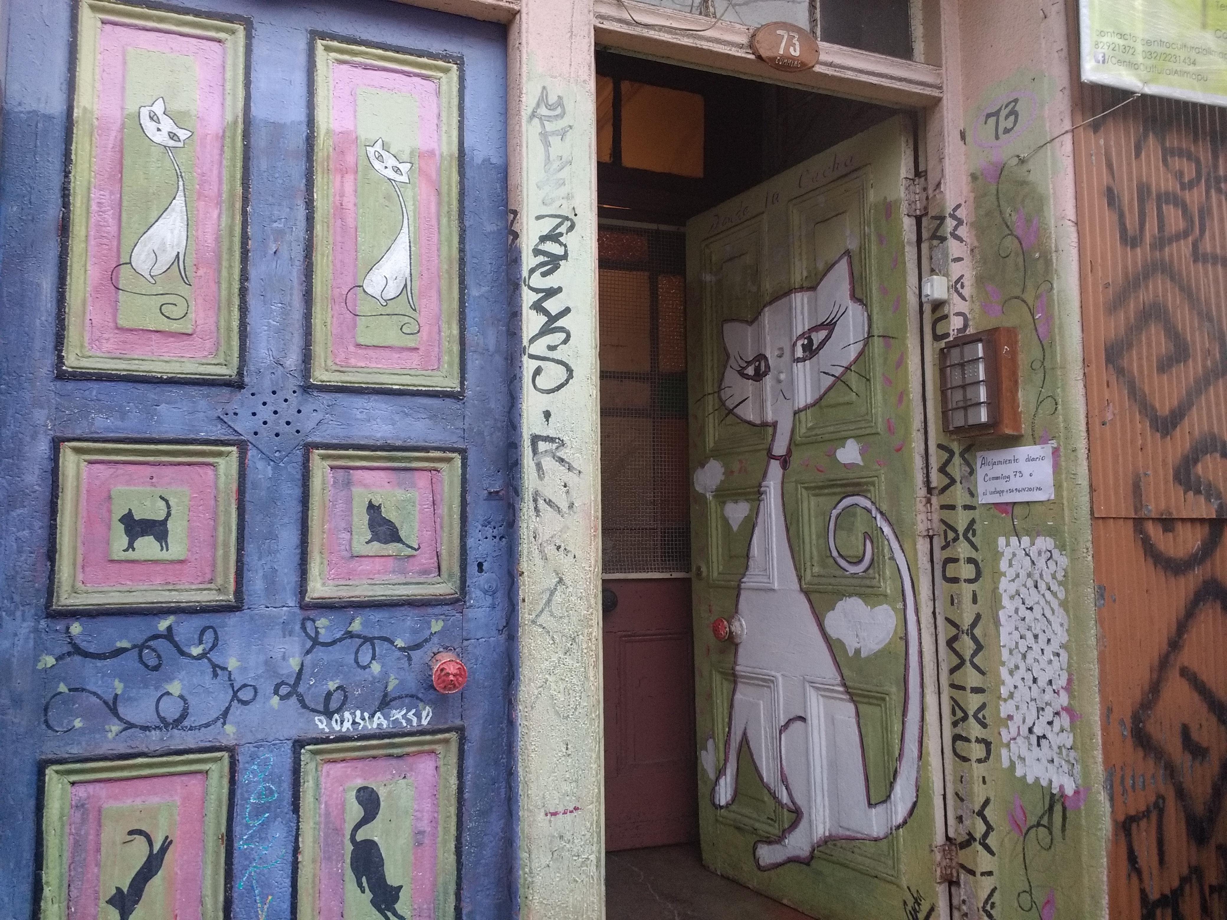 Cat door. Valparaíso, Chile. r/Graffiti
