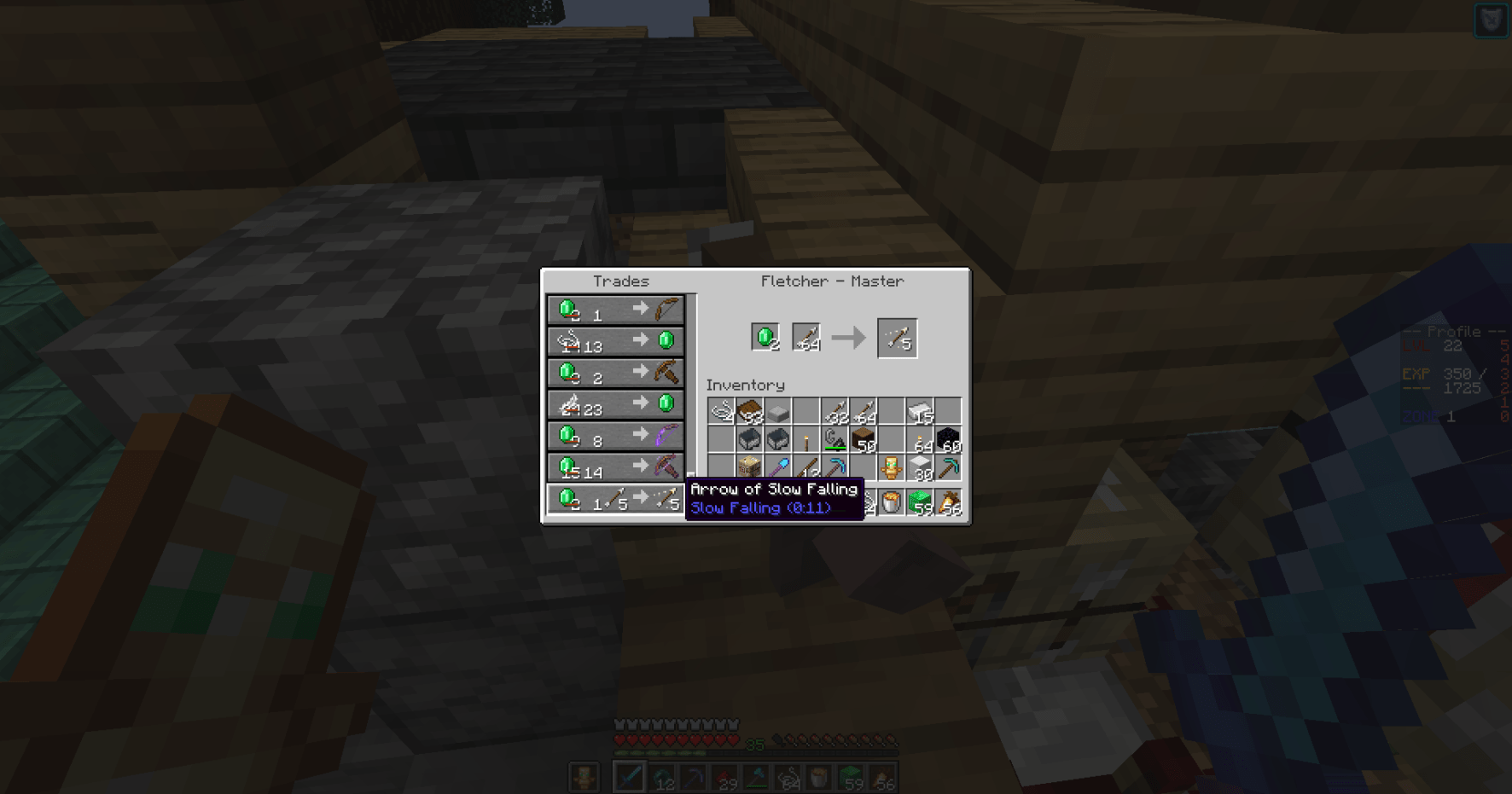 Question Do villagers sell *extended* slow falling arrows? I have only