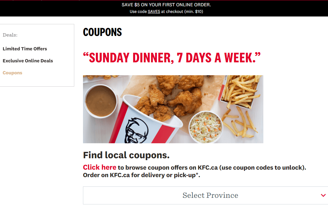 NEW KFC coupon SweetDealsCA