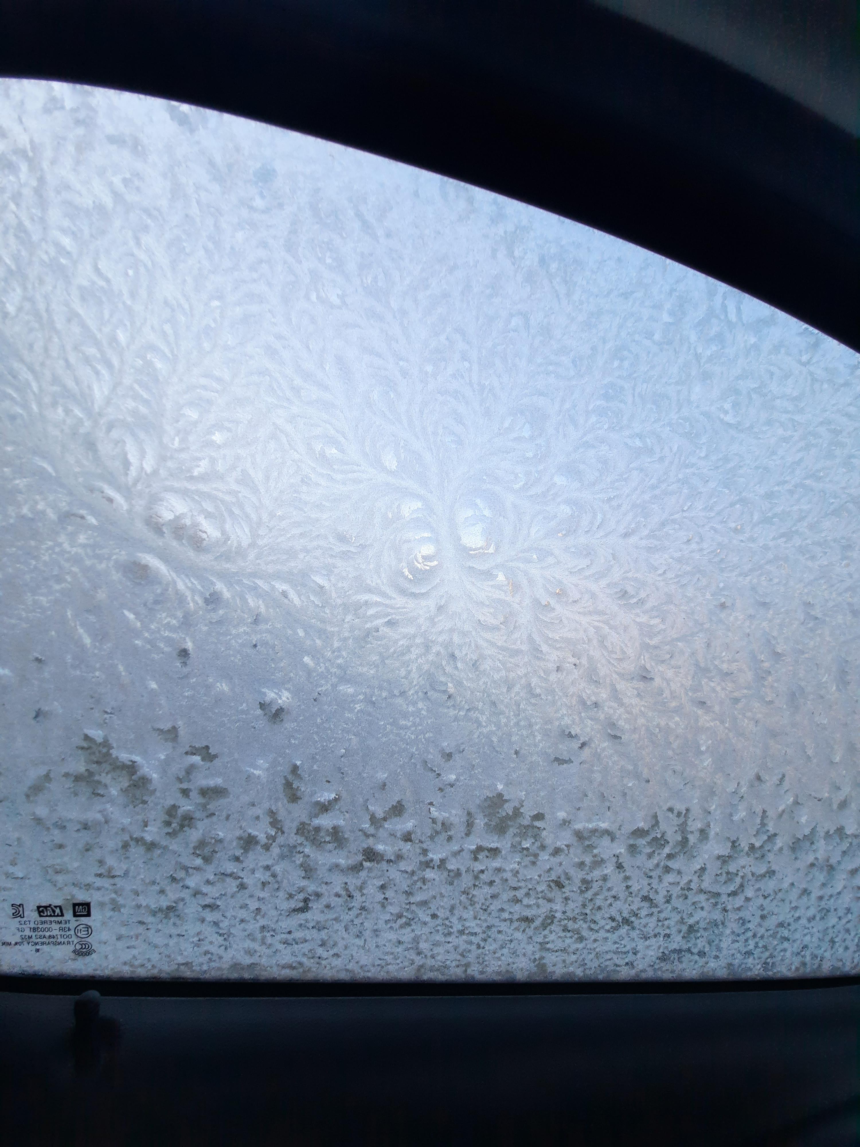 The frost on the car window from the inside r/mildlyinteresting