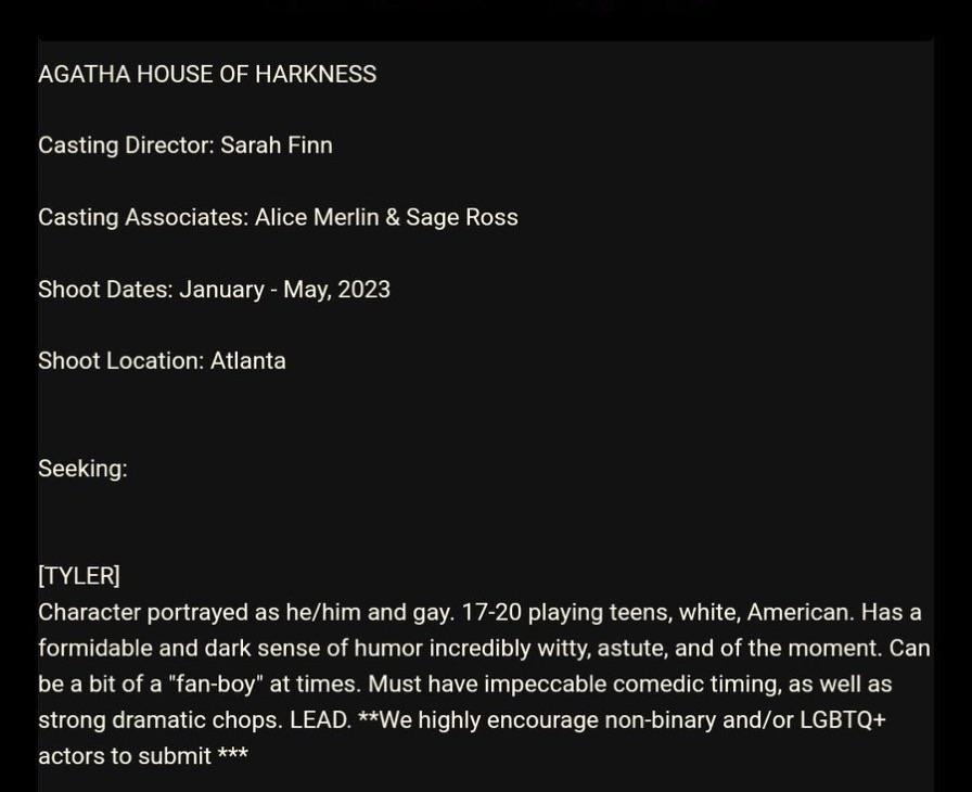 Agatha House of Harkness Casting Call MarvelStudiosSpoilers