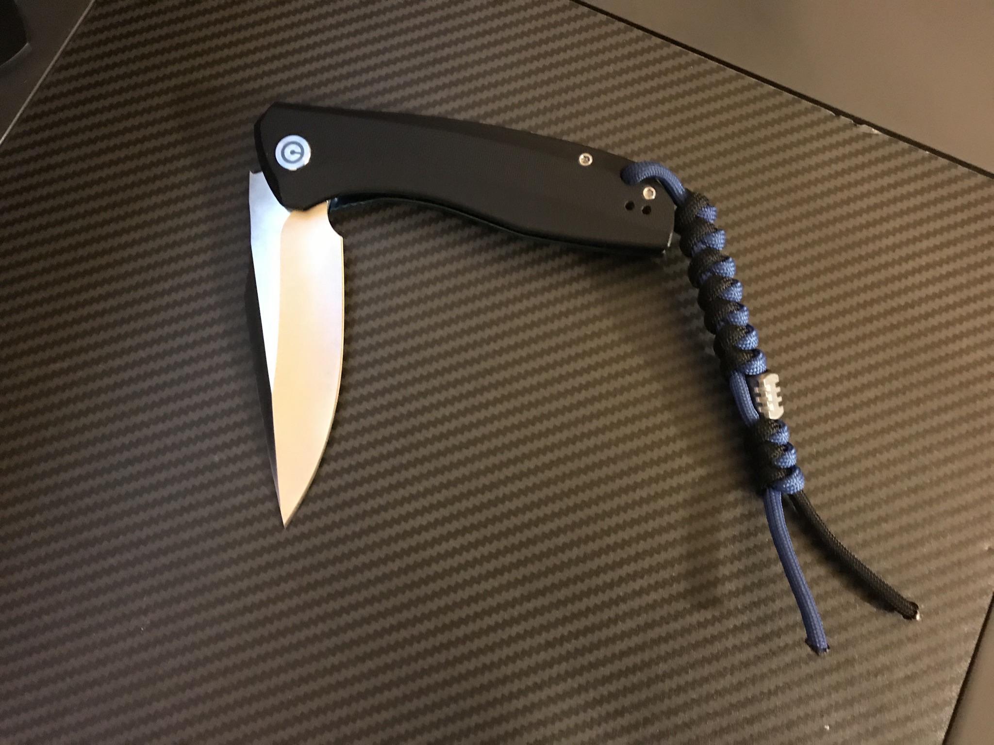 Added a lanyard to my favorite Civivi knife, the Baklash. Fused black