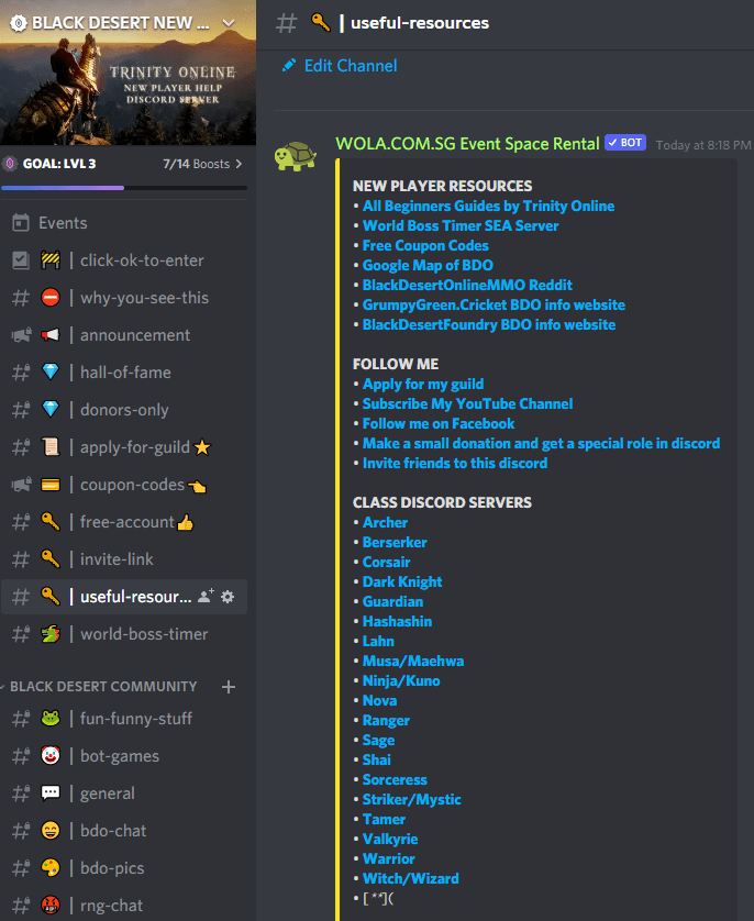 New Useful Resources Section Created to help new players in the Black