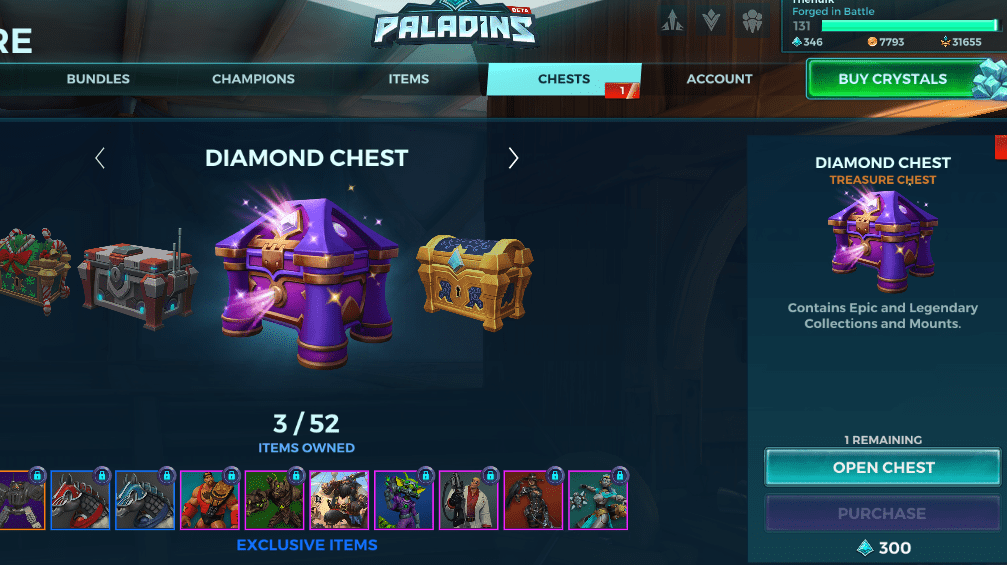 Diamond Chest Opening Using Keys r/Paladins