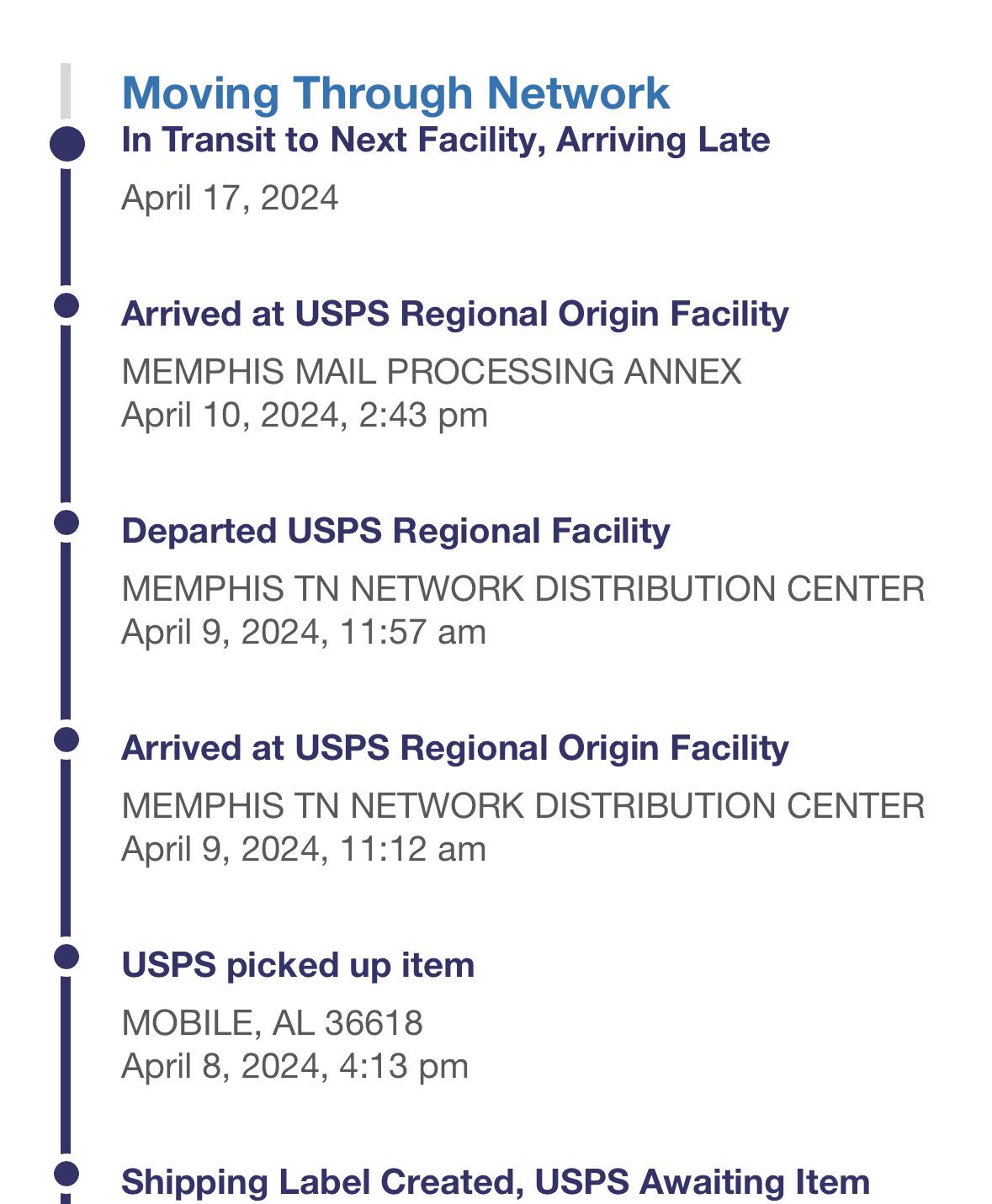 Package stuck in Memphis