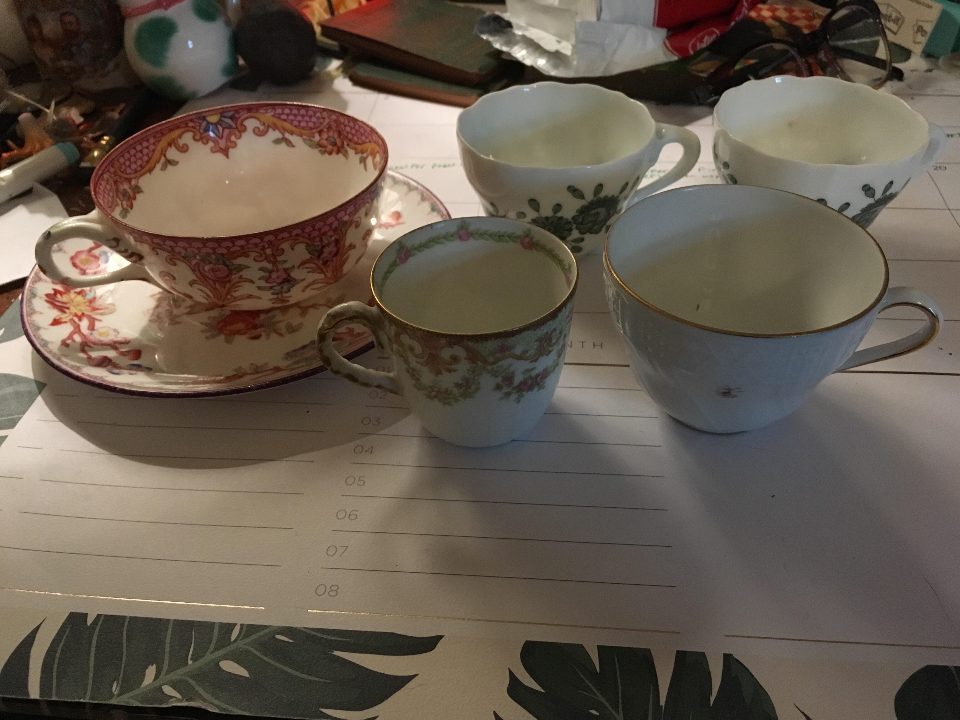 Got this lot of teacups for 5 at an estate sale. r/tea
