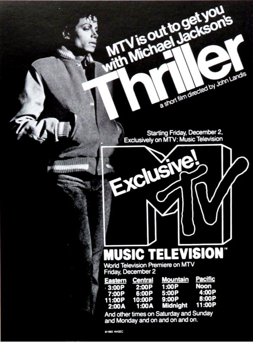 Dec 2, 1983 (37 years ago today) the "Thriller" music video was