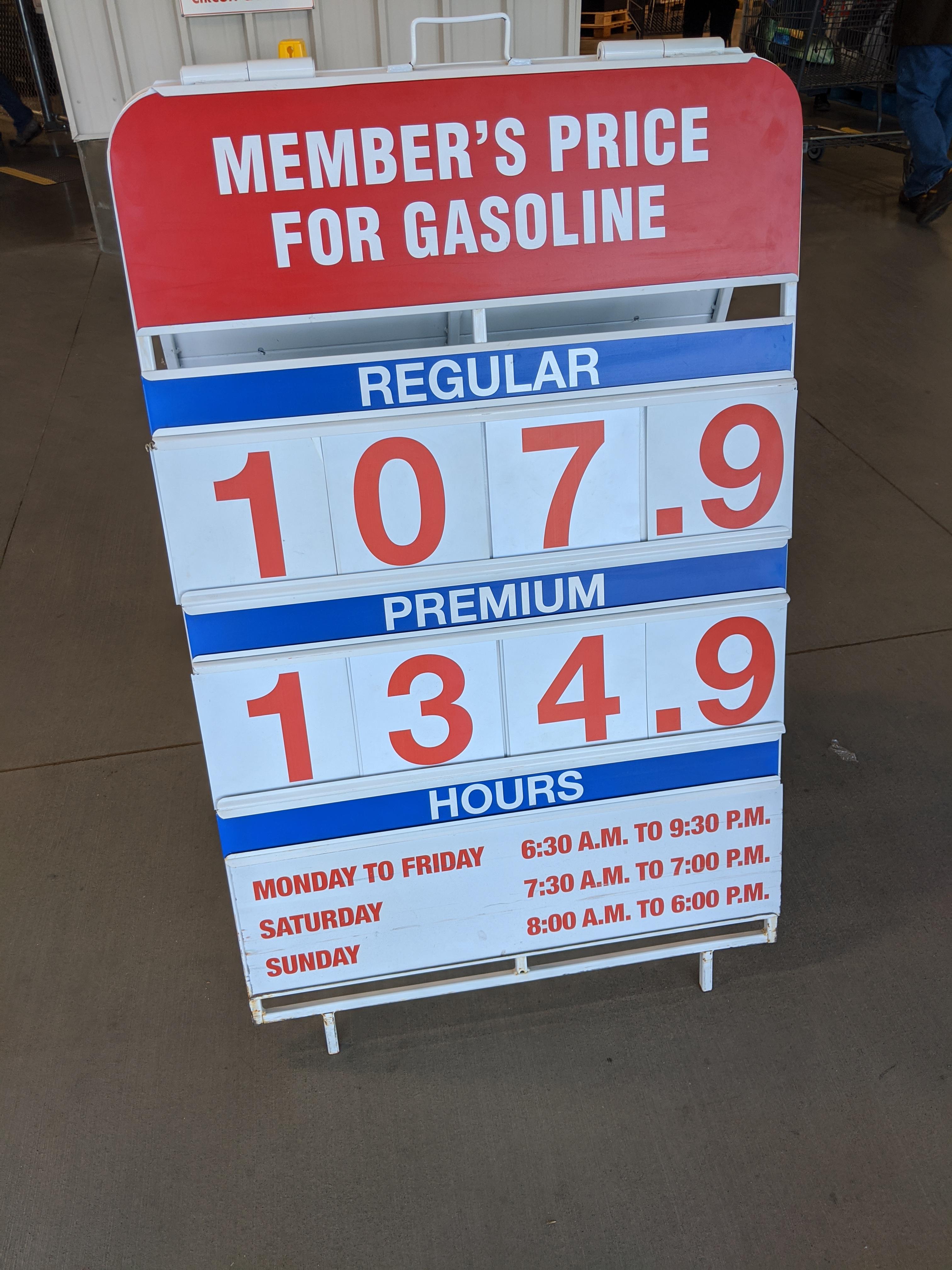 Gas only 107.9¢ at Courtenay Costco! r/VancouverIsland