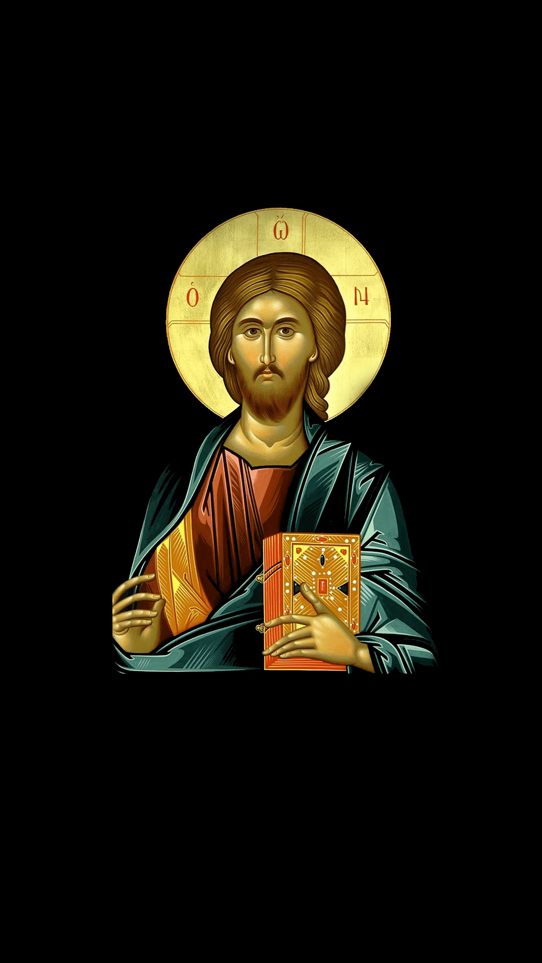 Orthodox Icon of Jesus Christ [1080x1920] r/Amoledbackgrounds