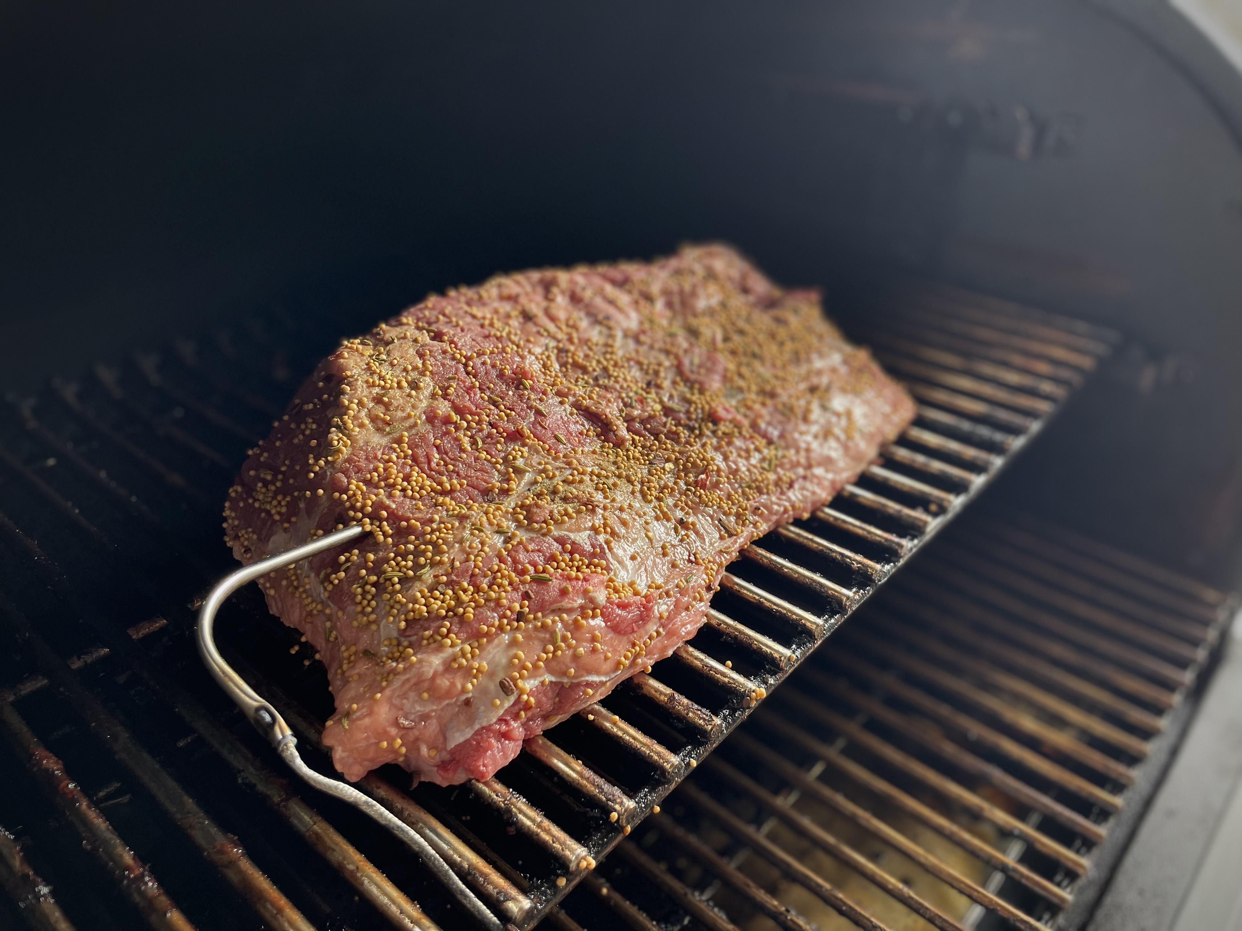 Wagyu beef round from H‑E‑B. Snake river farms. On the Traeger r/smoking