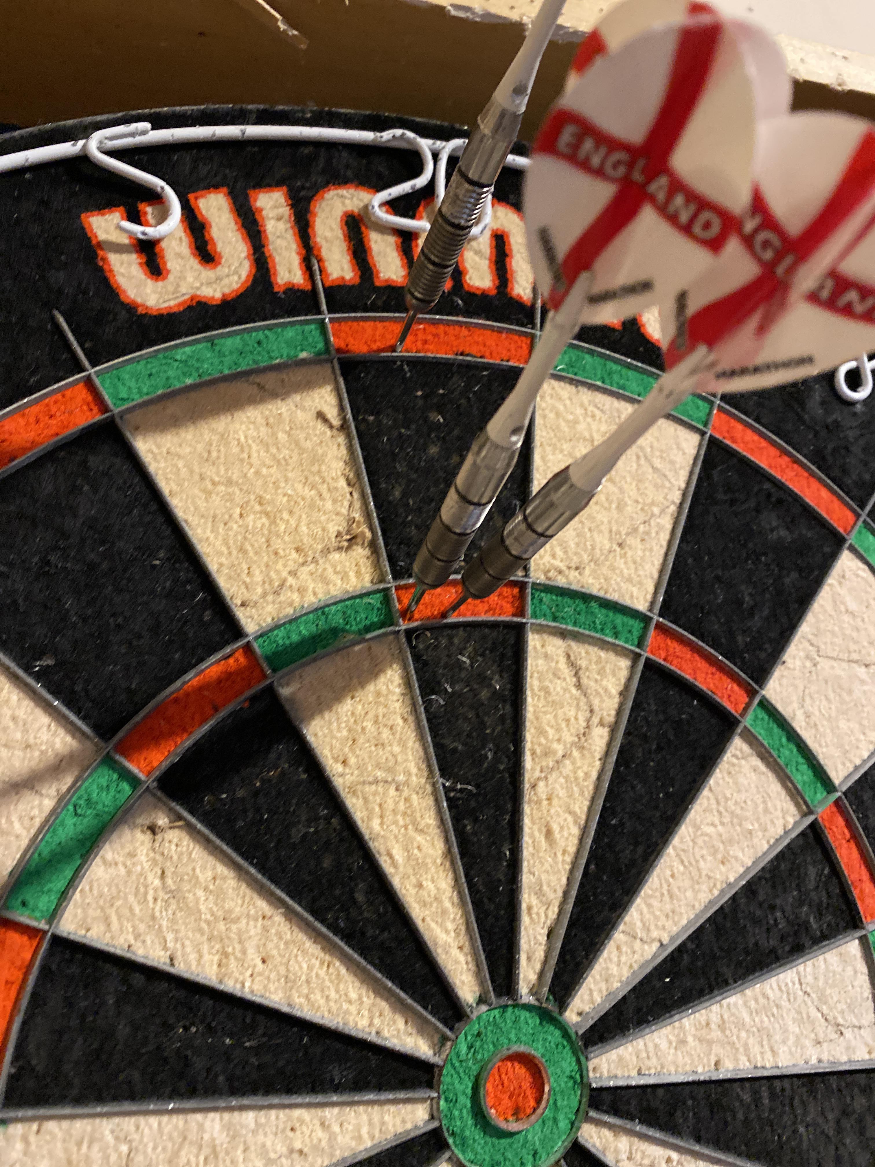 Highest checkout yet using my friends darts might have to steal them