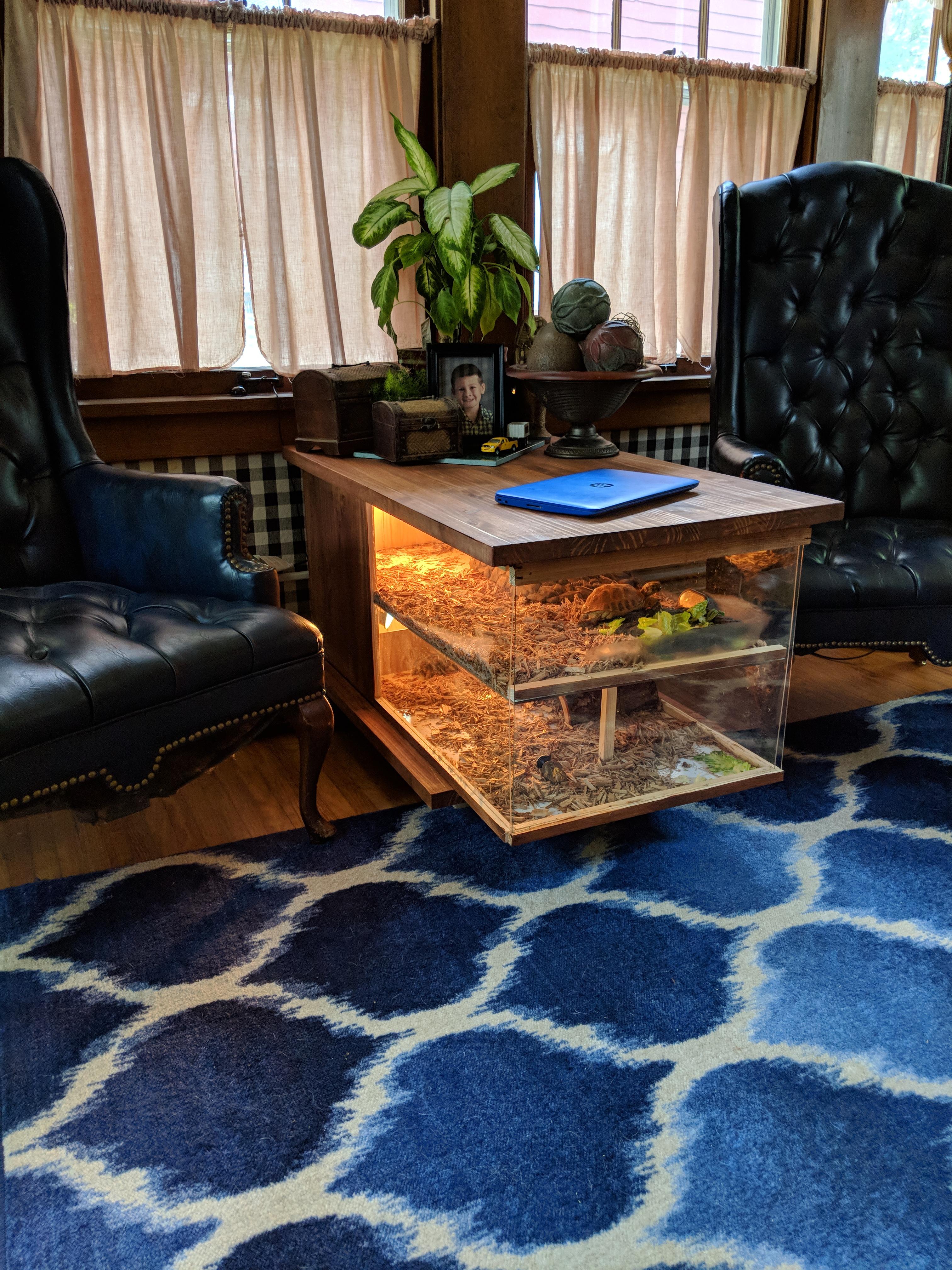 First thing I'm proud of.... Tortoise Table r/woodworking