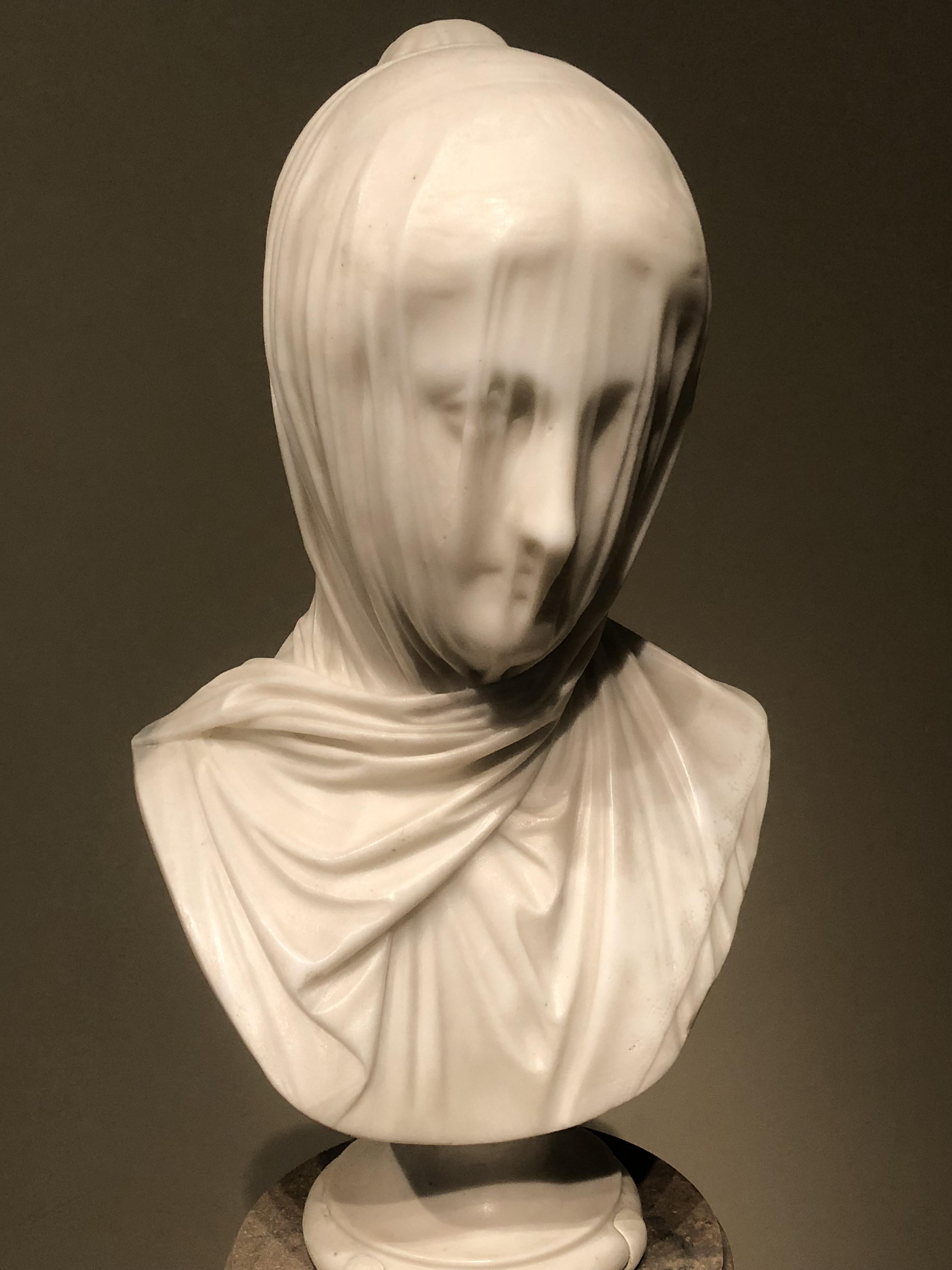 Italian sculpture, “The Veiled Nun” 1863, possibly after a model by