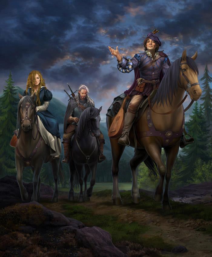 Last trip of Essi Daven, Geralt and Dandelion. Beautiful fanart. r/witcher