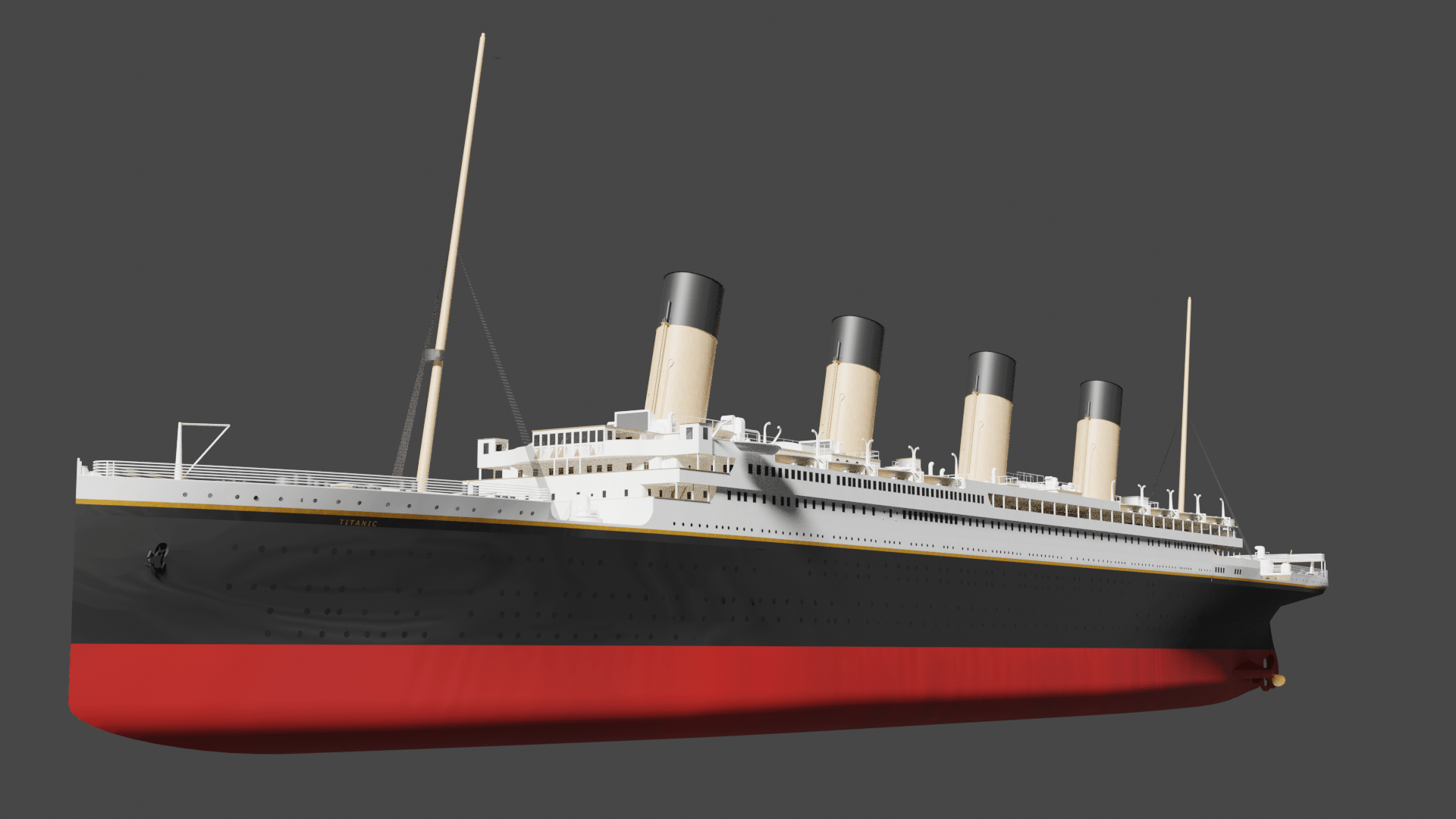 Titanic's 3D model made in Blender r/titanic
