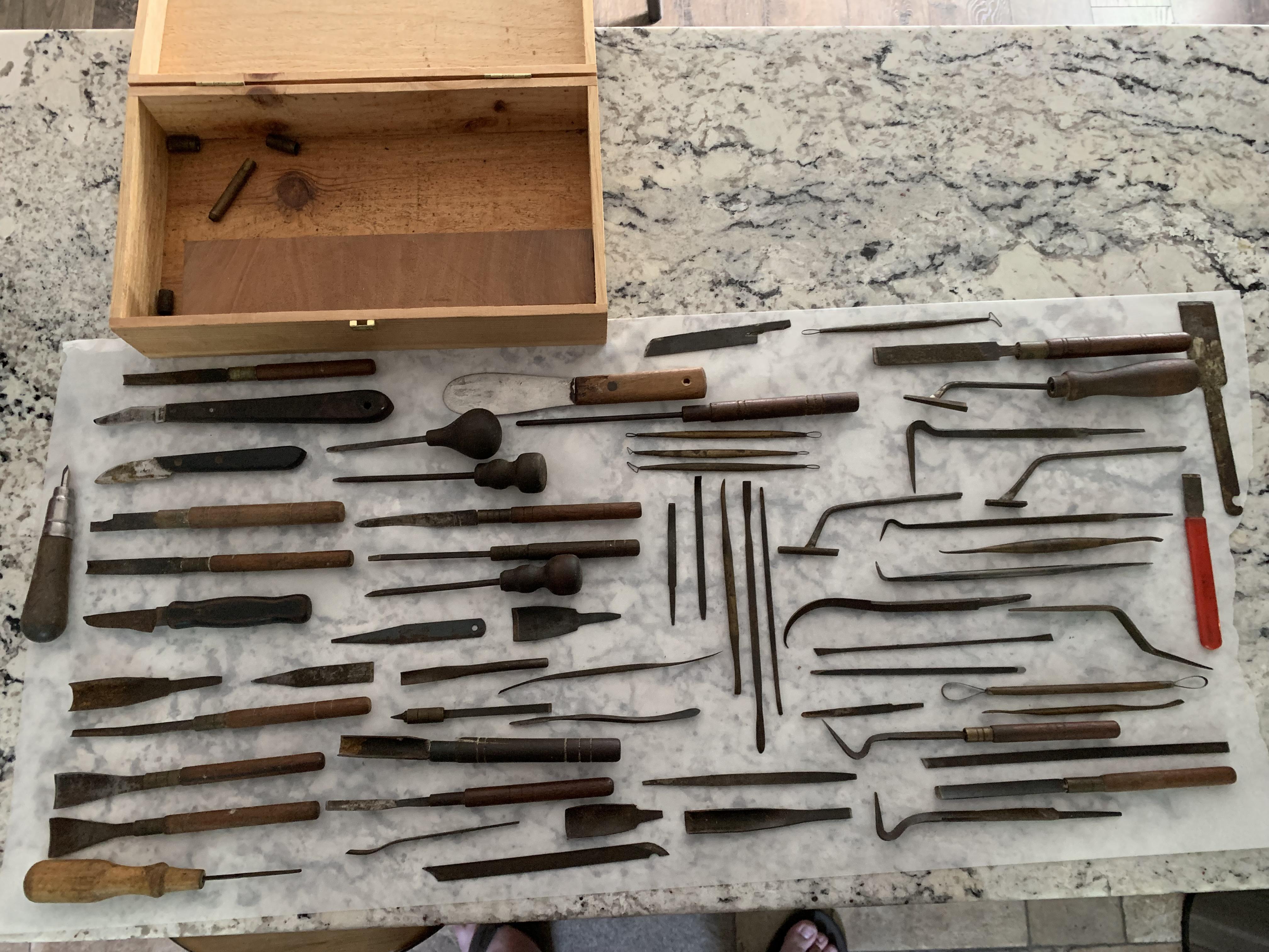 Got these 65 chisels, files, and blades for 3.00 at a garage sale