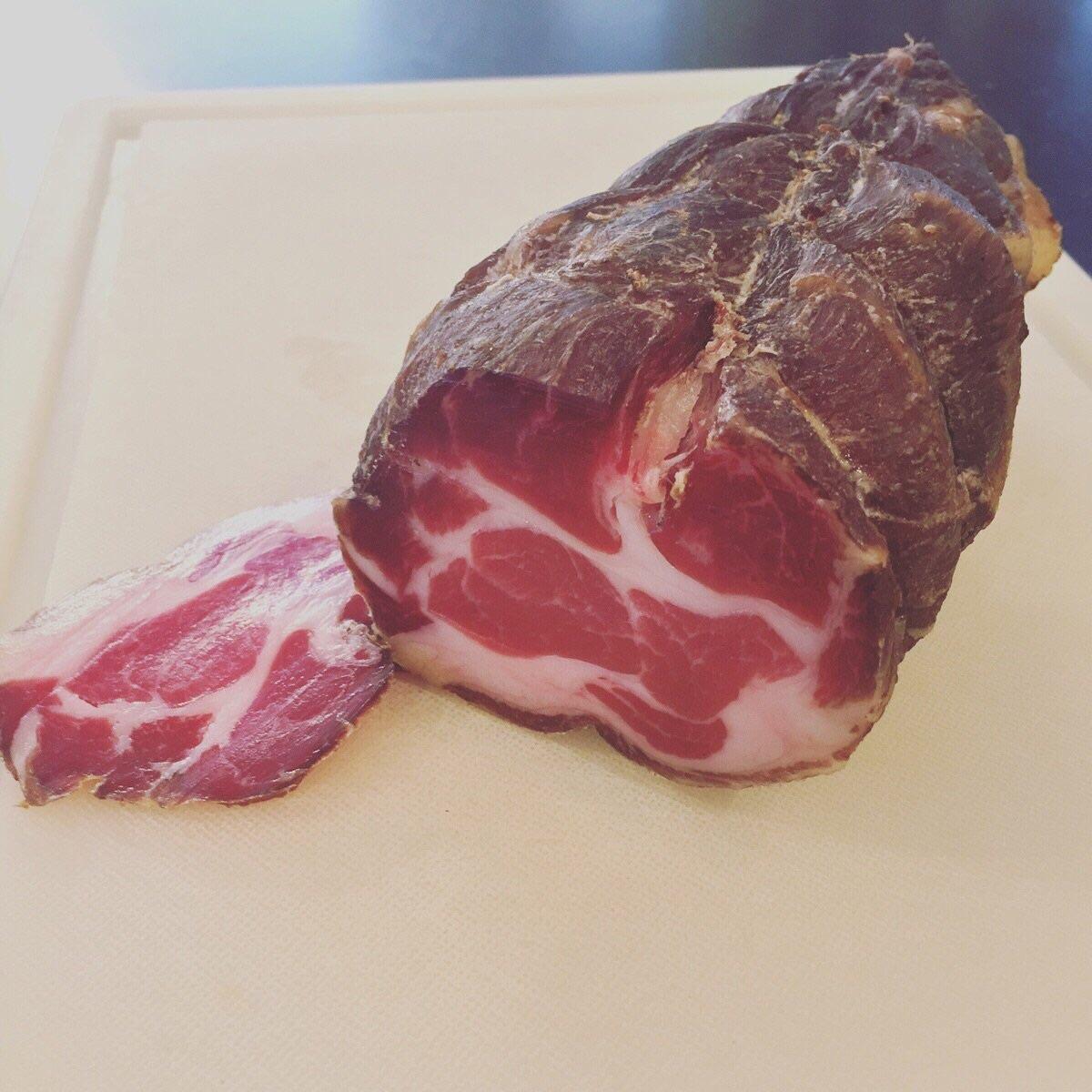 [homemade] Dry Cured Pork Coppa seasoned with salt, pepper and