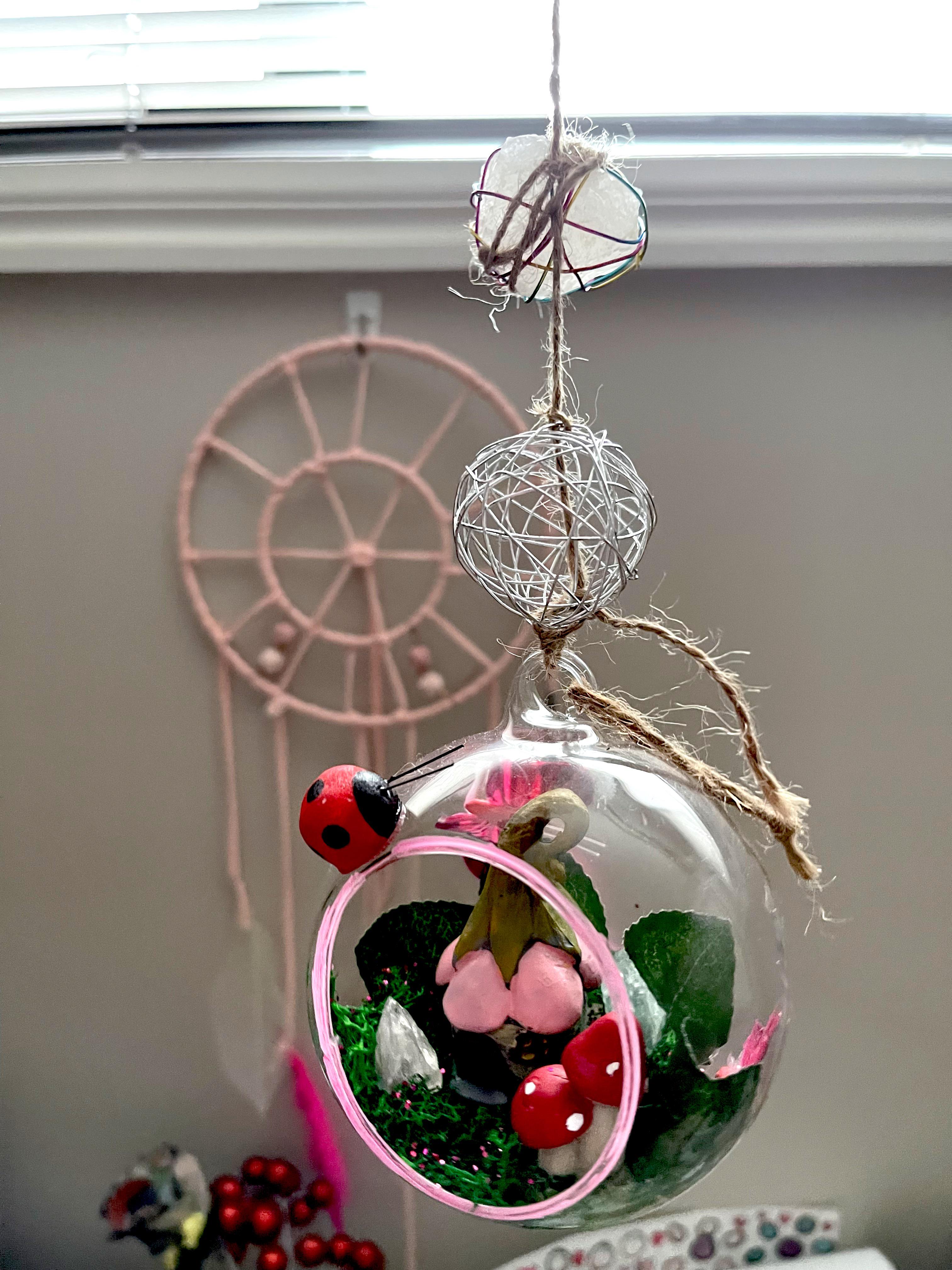 Took me a while but I made a hanging fairy terrarium, Kmart where i