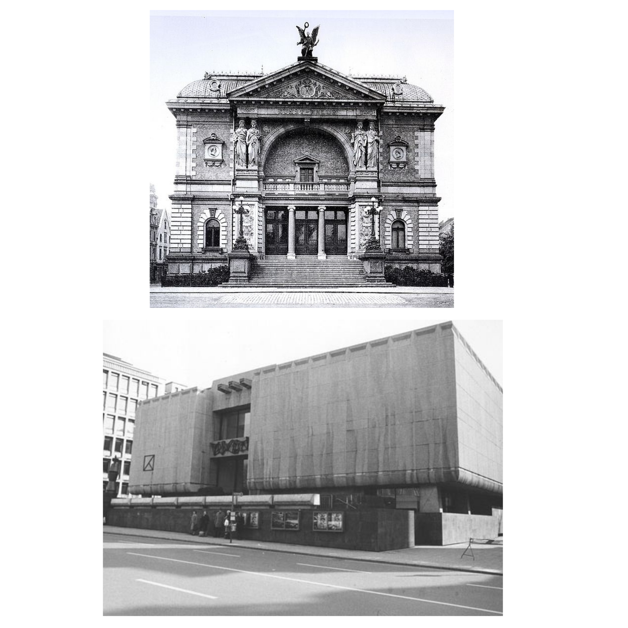Kunsthalle Dusseldorf in Germany. The building in the top picture was
