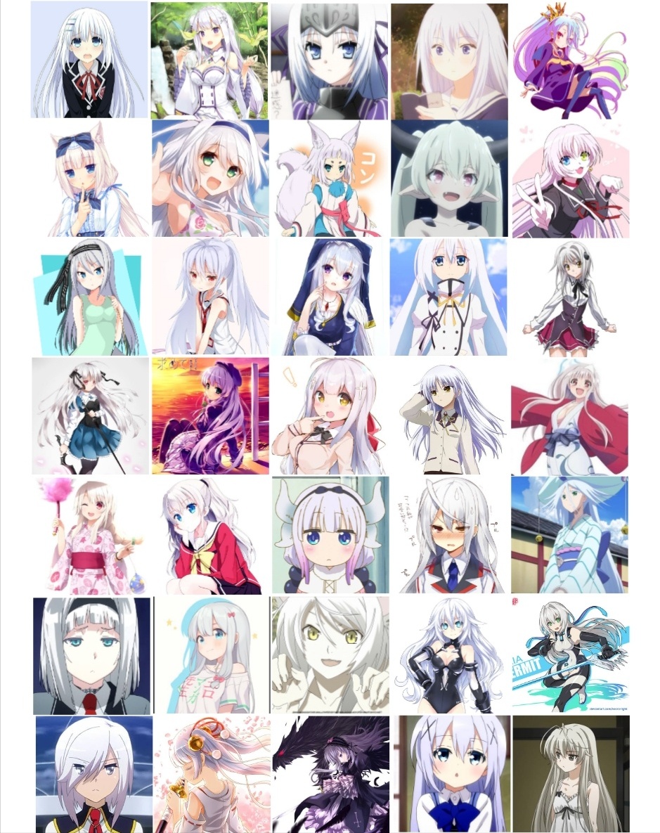 All your favorite white haired waifus, Upvotes to the left r/Animemes