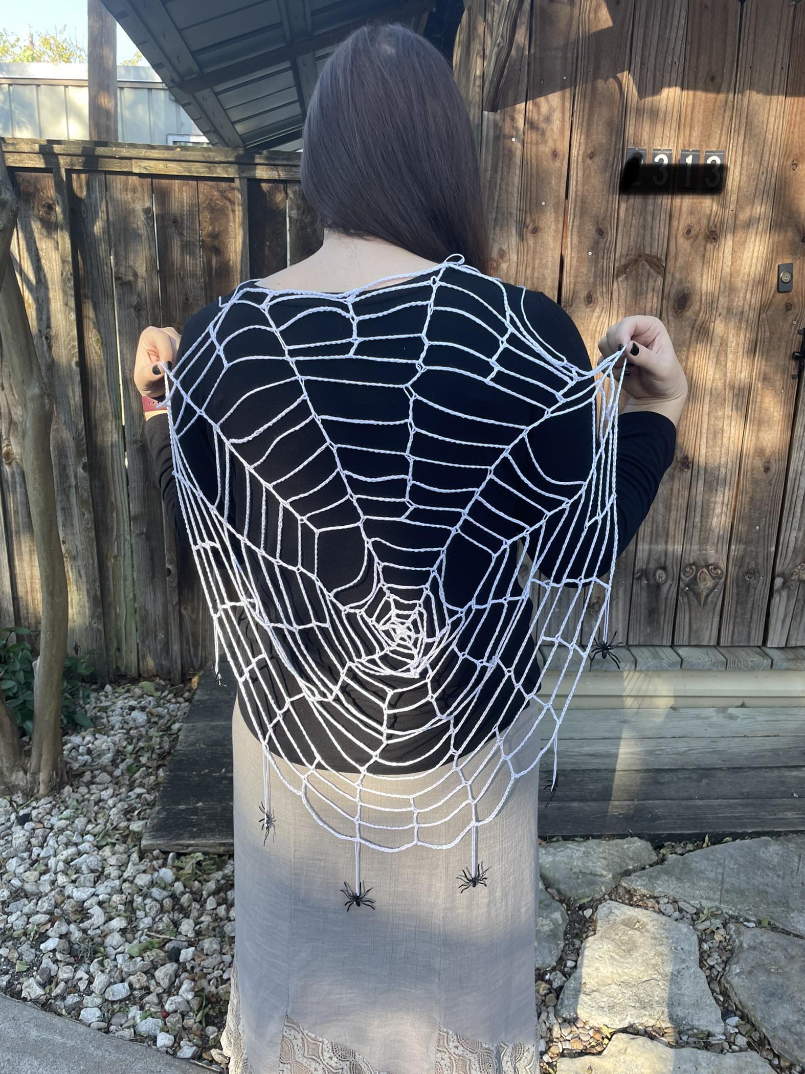 Spiderweb shawl to help me turn into the Queen of the Spiders! r/crochet