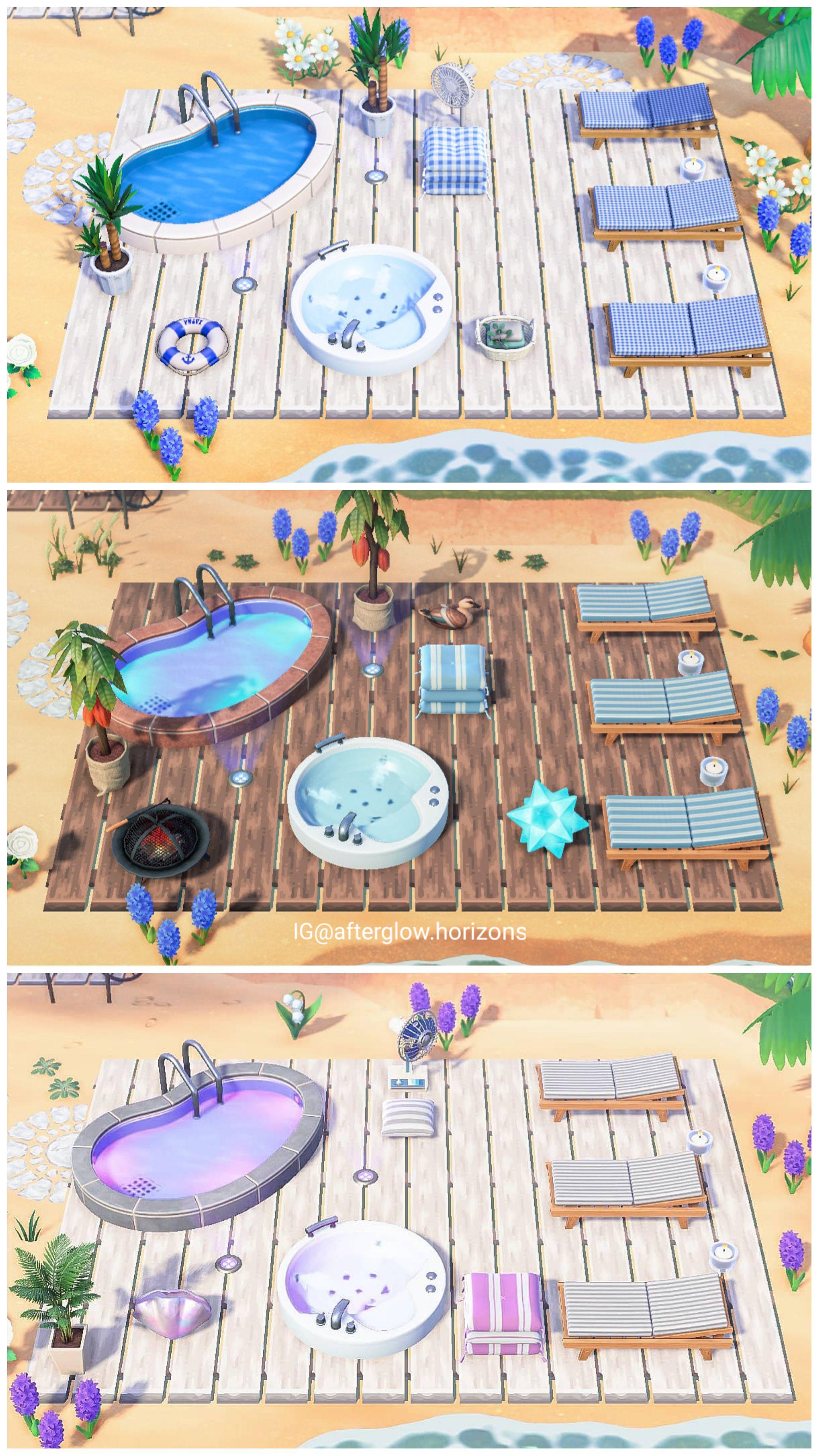 Similar style of pool area for all 3 pool variations r/AnimalCrossing