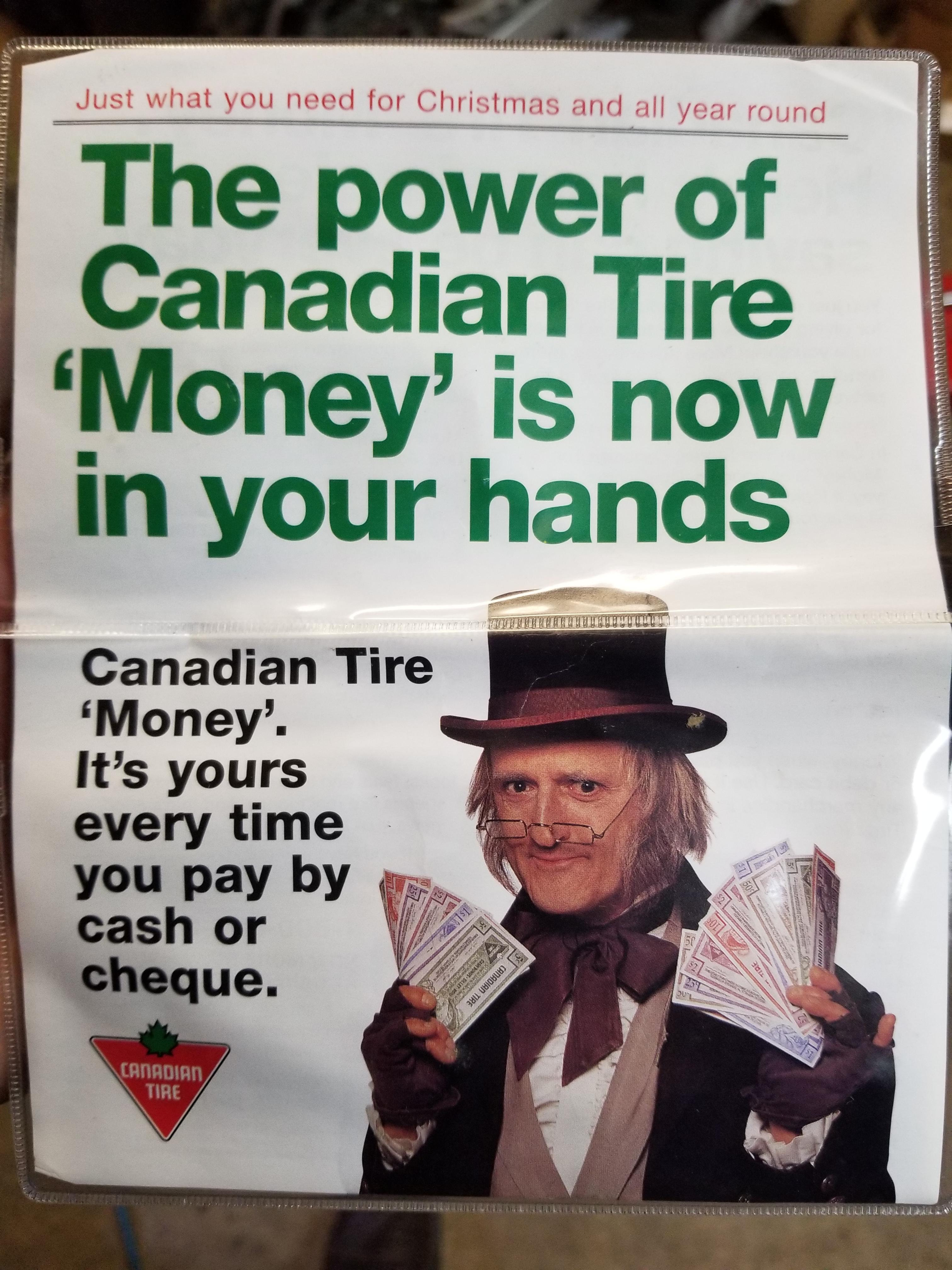 Old Canadian Tire money brochure I found at my parents r/canada