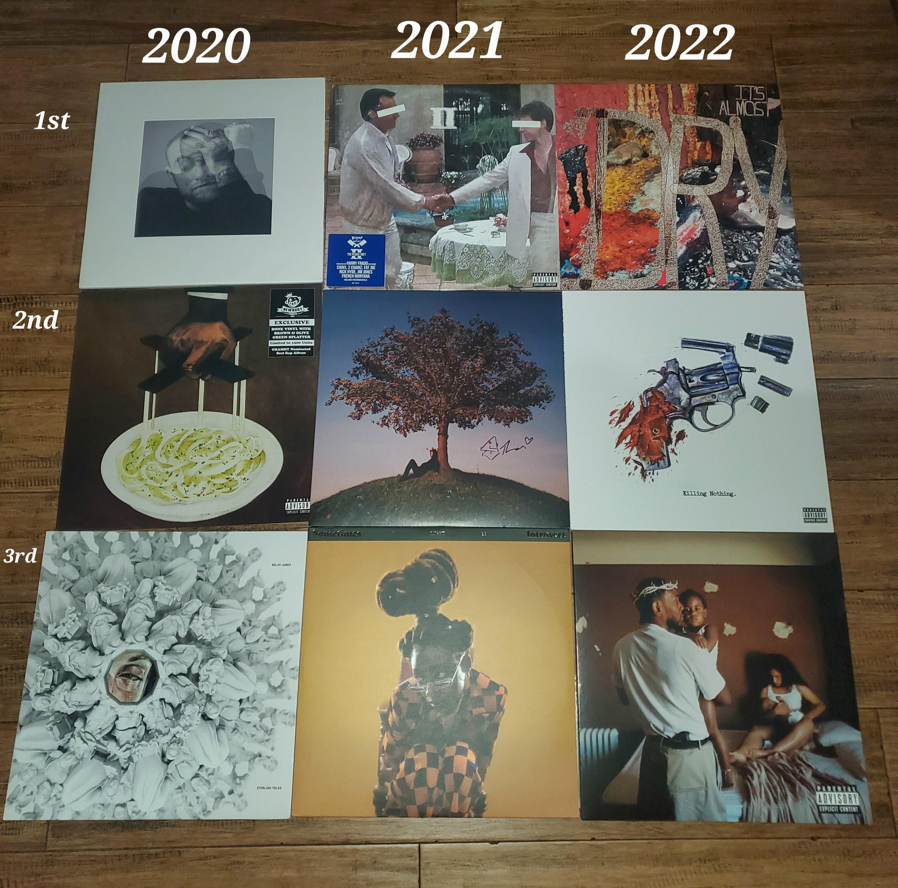 My Top 3 albums of every year this decade so far. r/hiphopvinyl