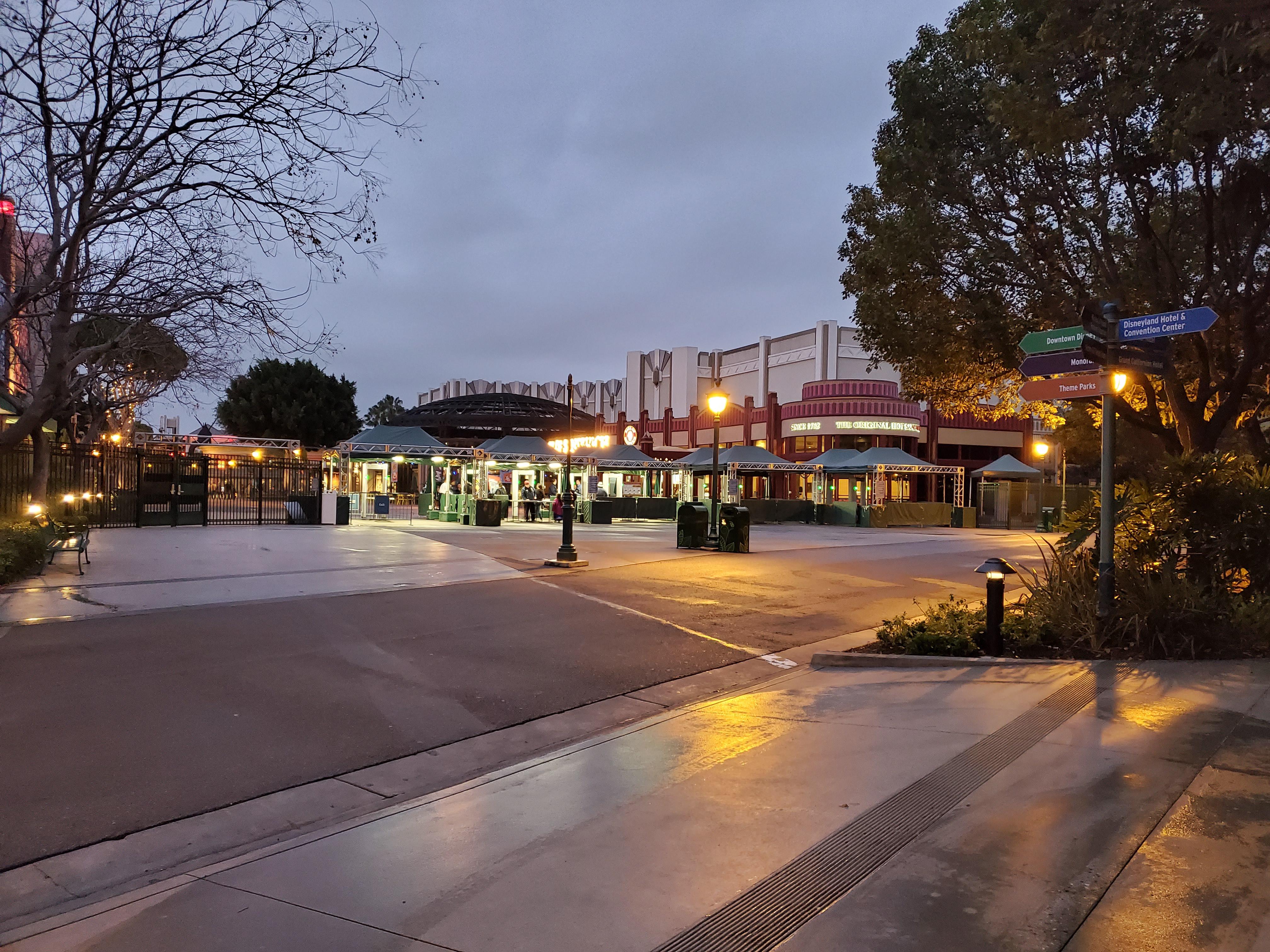 West side (Disneyland Hotel) security line 615 this am Disneyland
