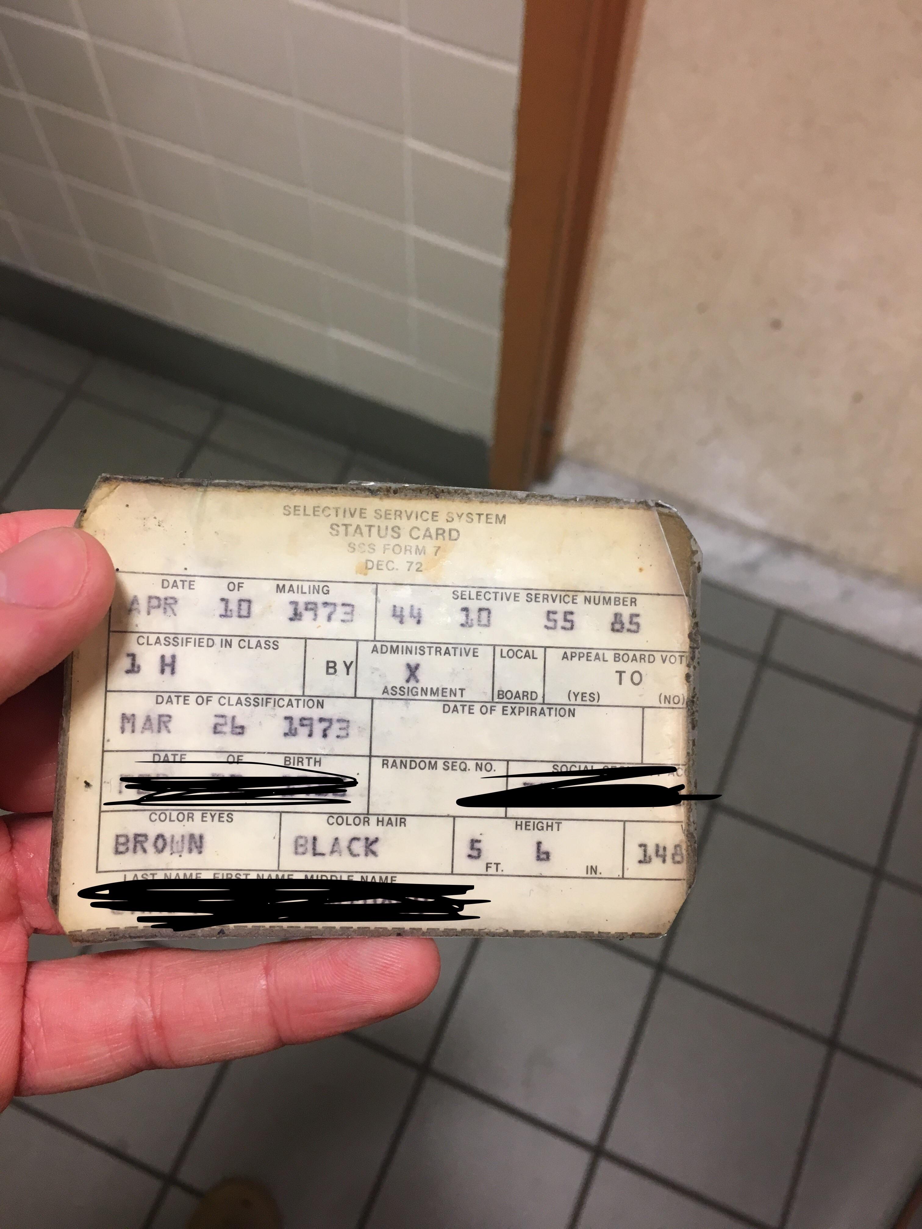 Looking for Draft Card Info (more in the comments) r/army