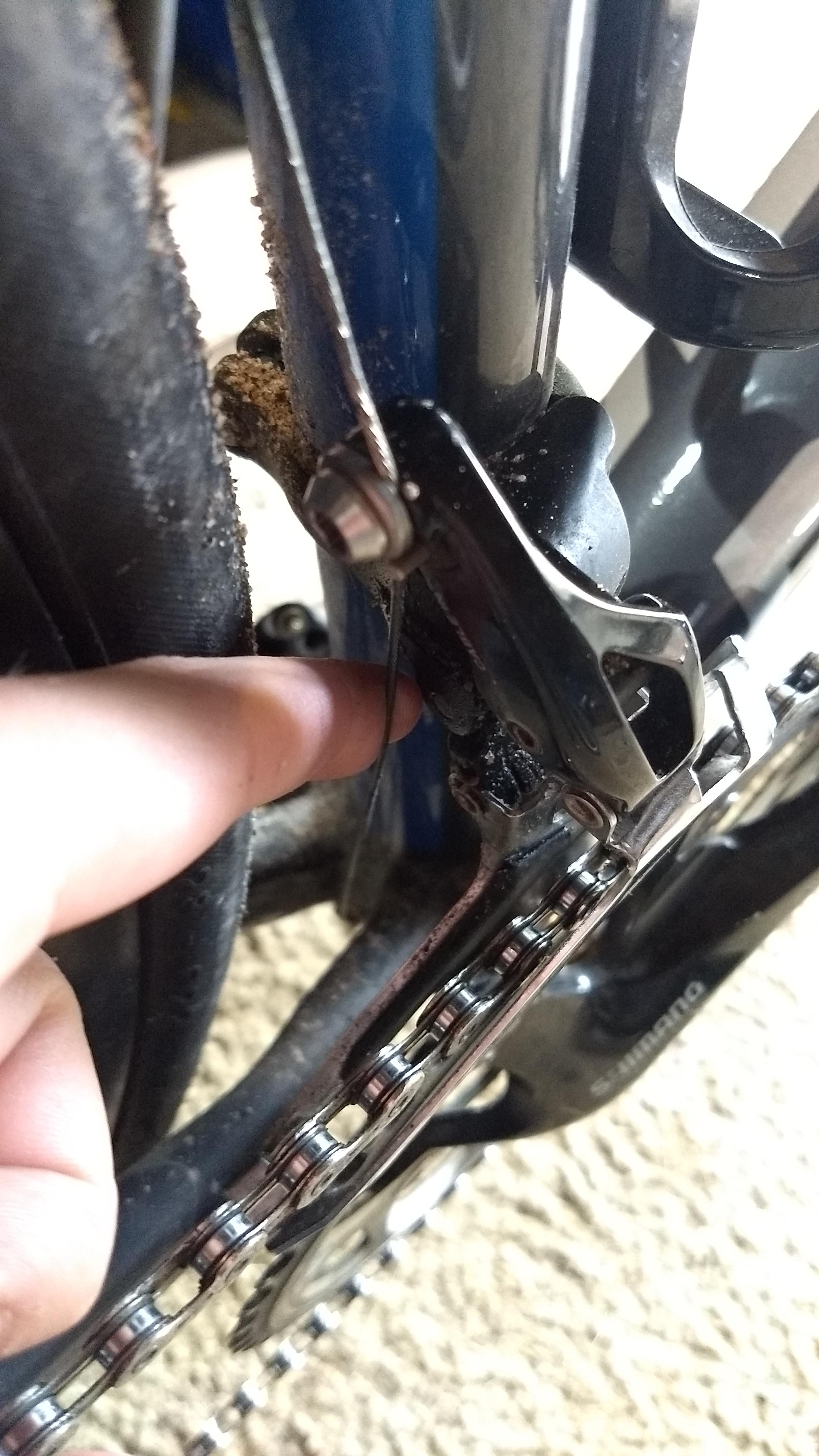 Cant adjust the front derailleur far enough to stop the chain rubbing