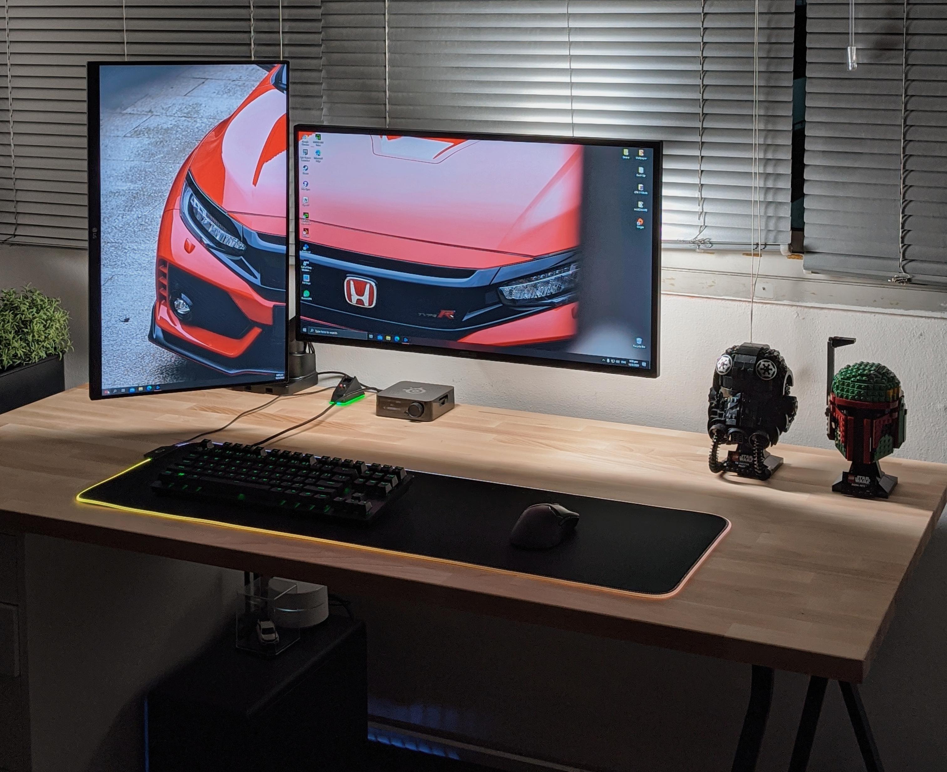 New Solid wood desk! My previous setup sag my particle board r