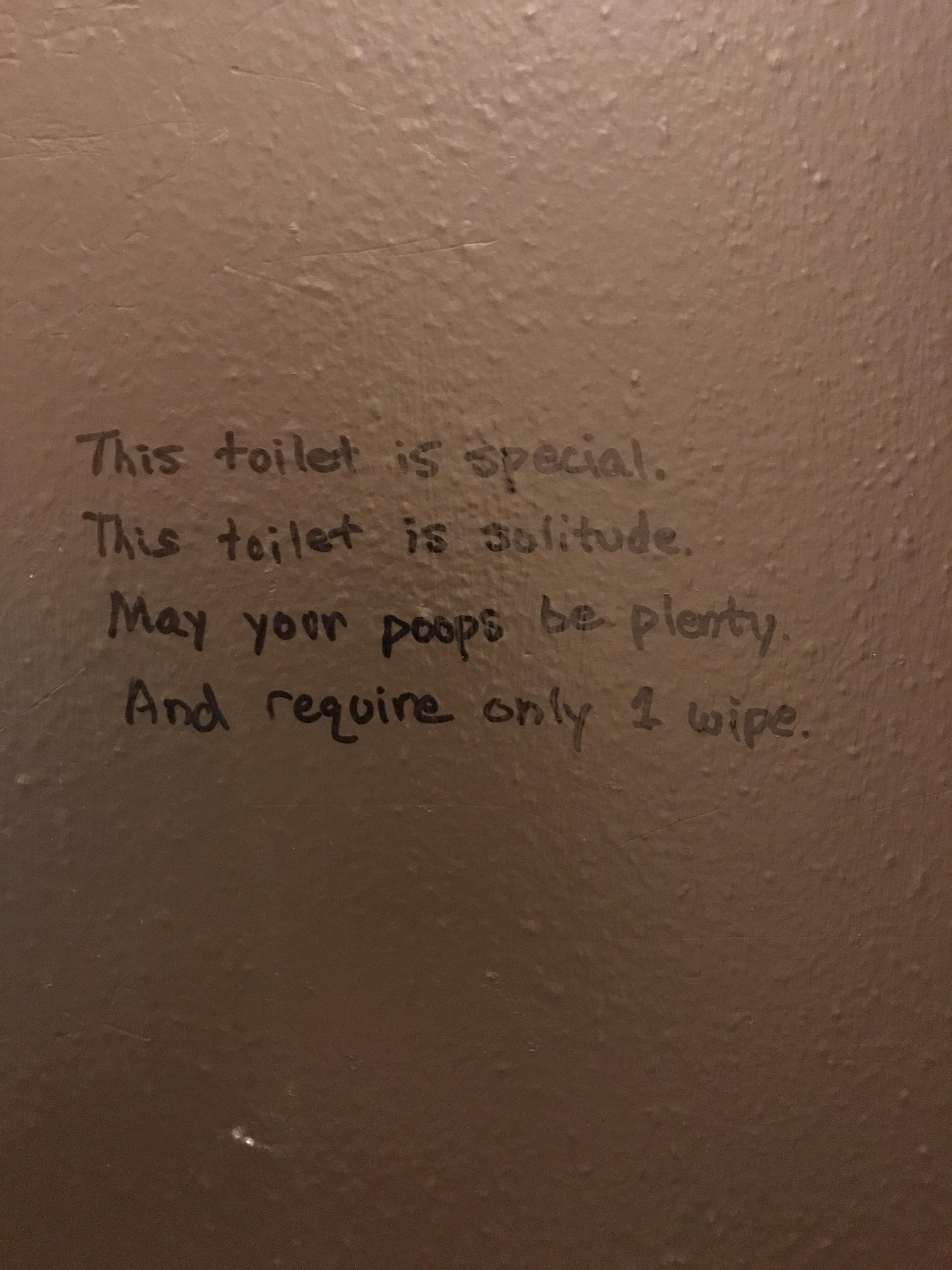 Encouraging quote found on the bathroom stall door r/funny
