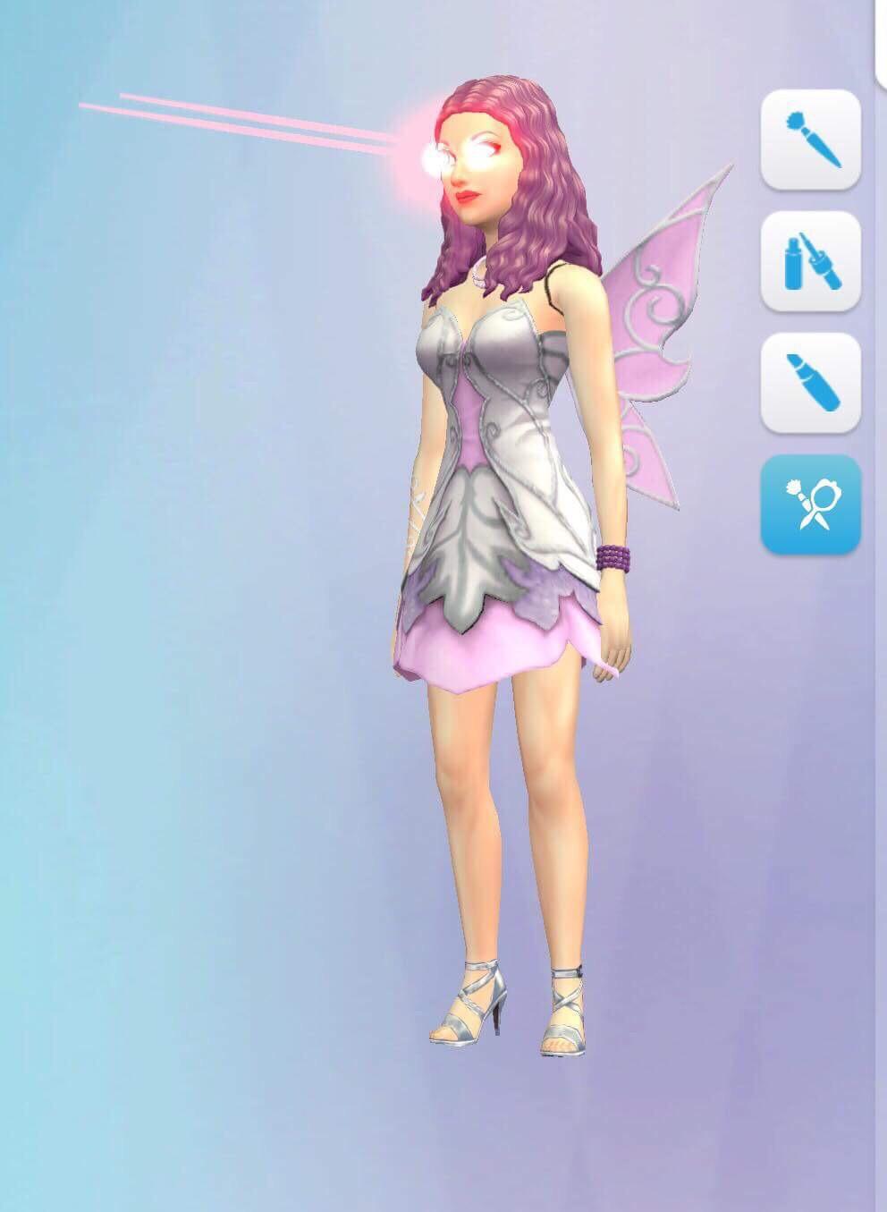Thanks to Izzy my sim is now a fairy that can shoot lasers out of her