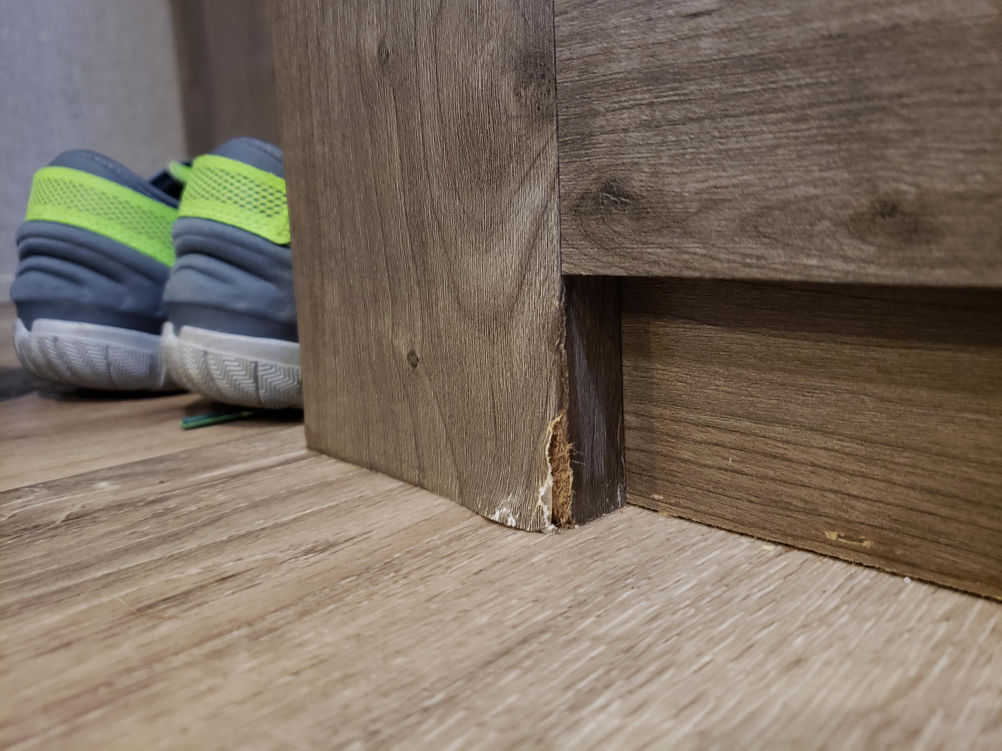 Fake wood panel peeling. How would I fix this? r/fixit