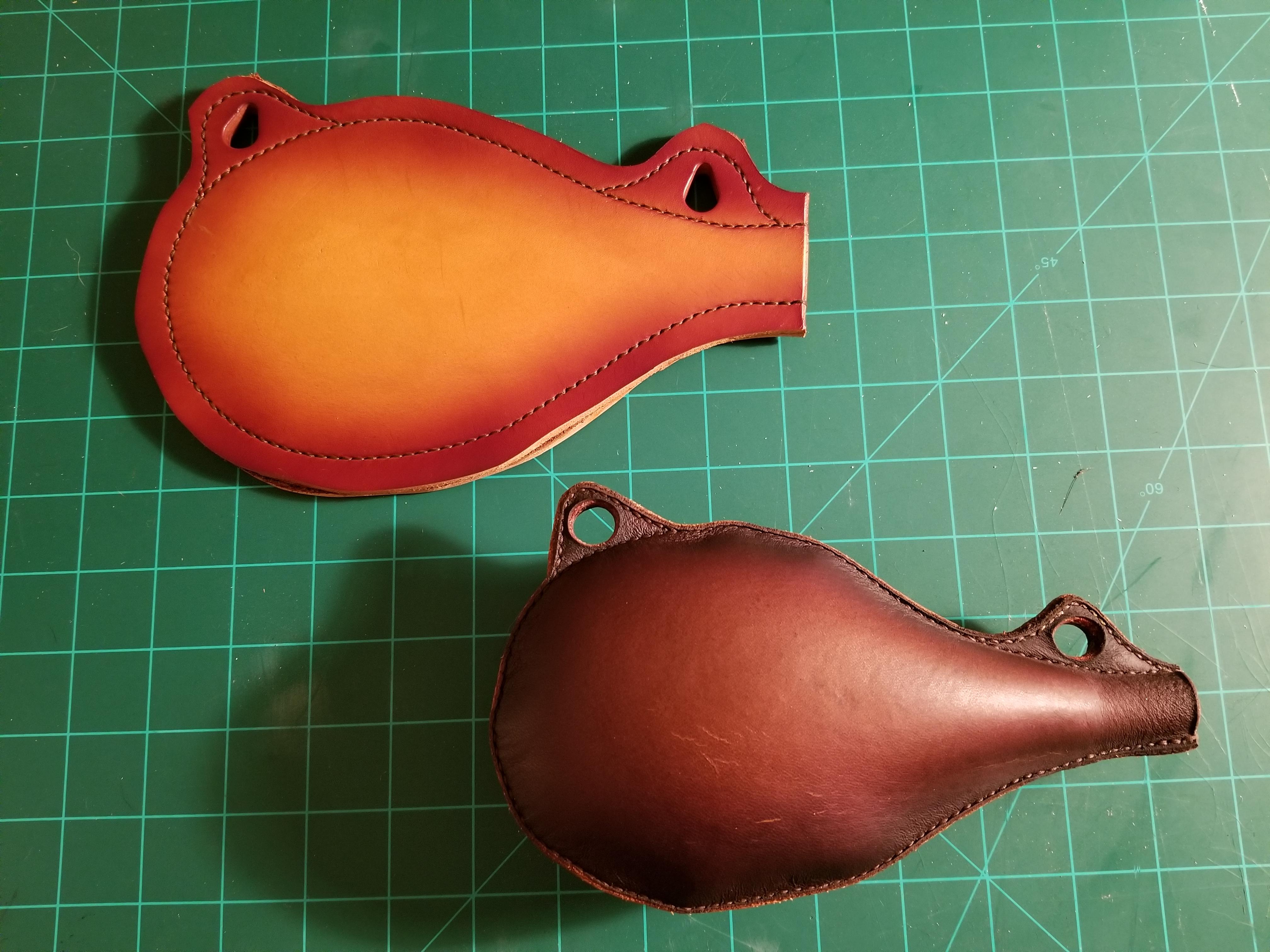 Experimenting with leather hardening techniques before and after