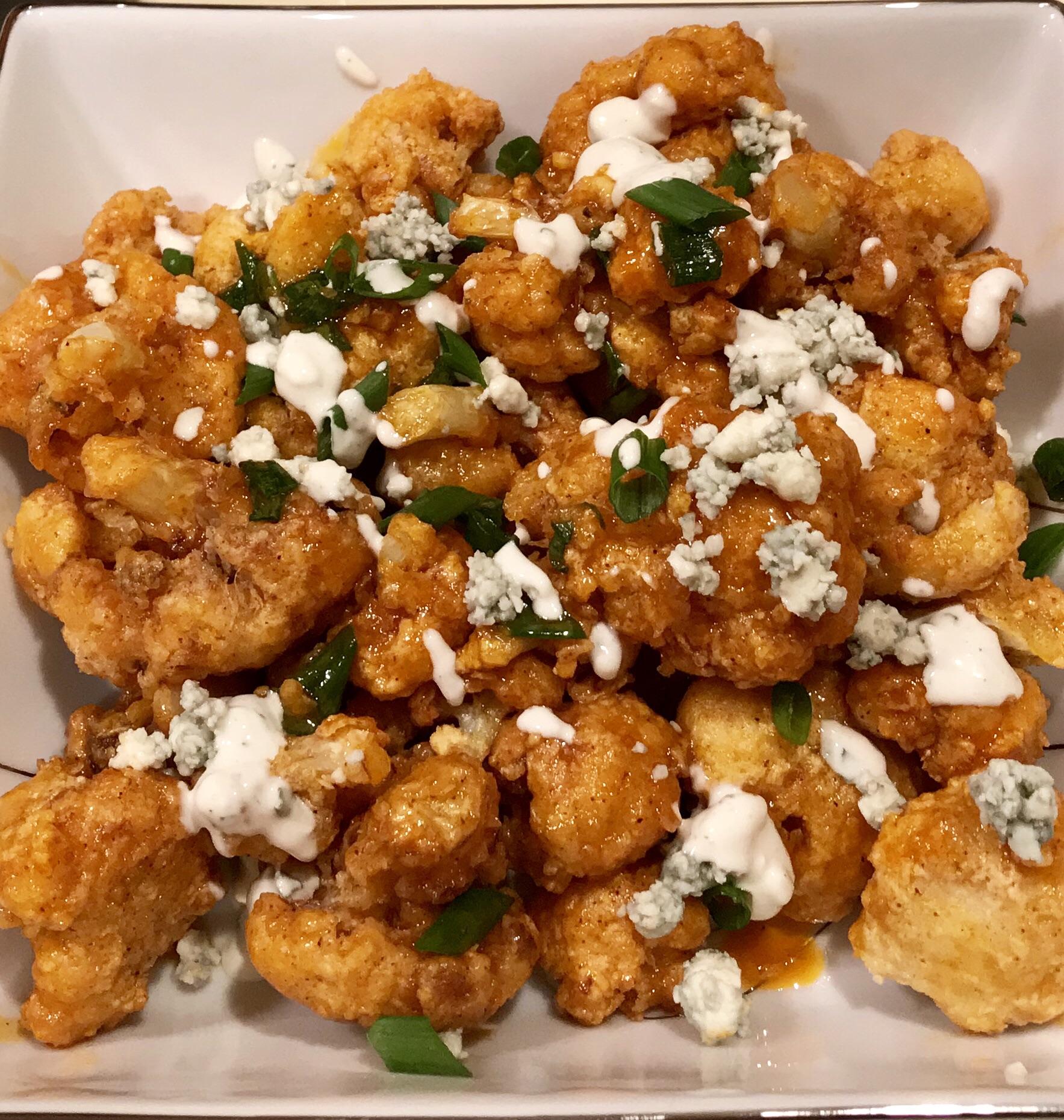 [Homemade] Buttermilk Buffalo Cauliflower bites with Blue Cheese sauce