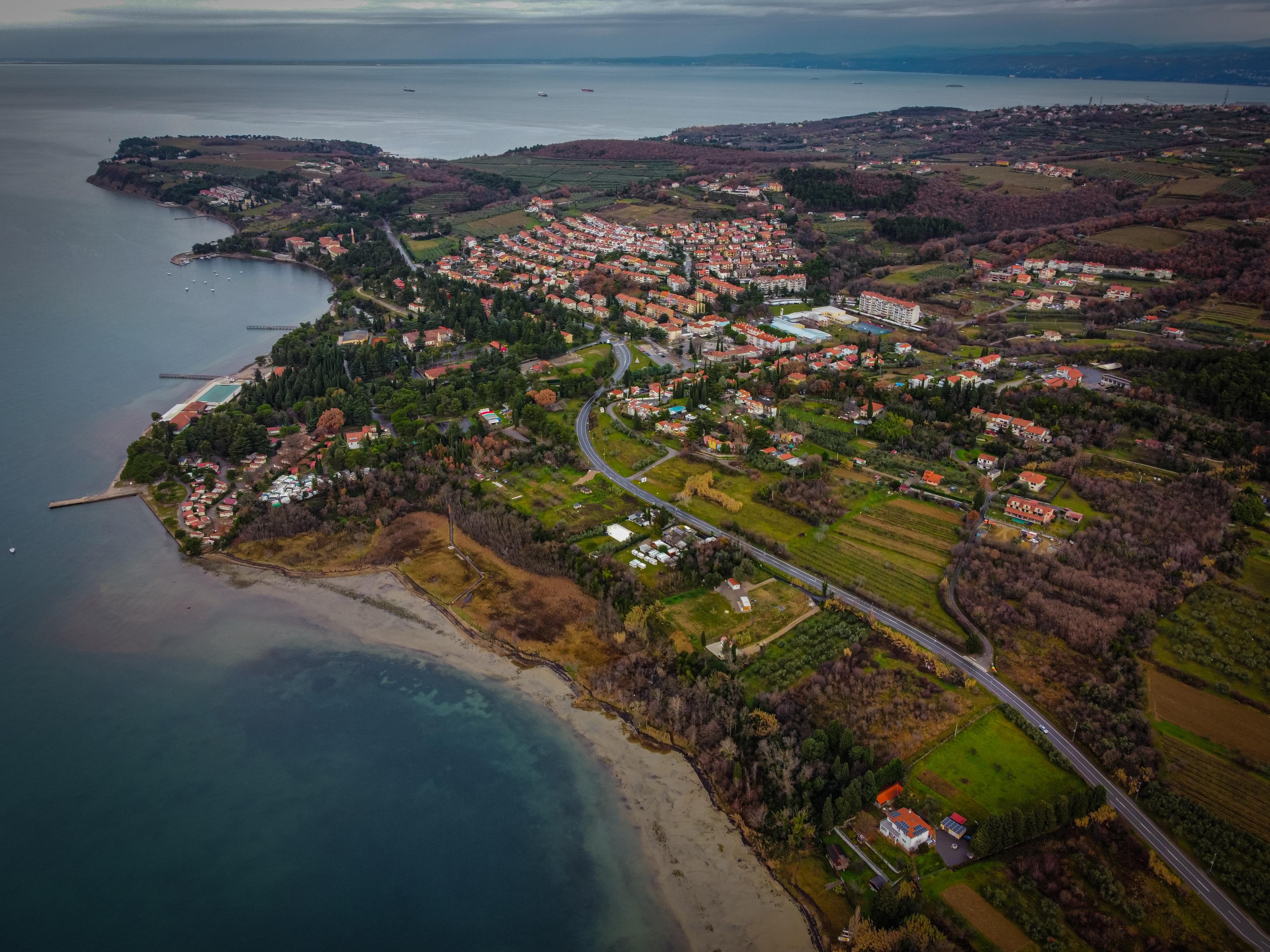 My hometown, Ankaran, Slovenia. Taken on a DJI Mini 2 r/pics