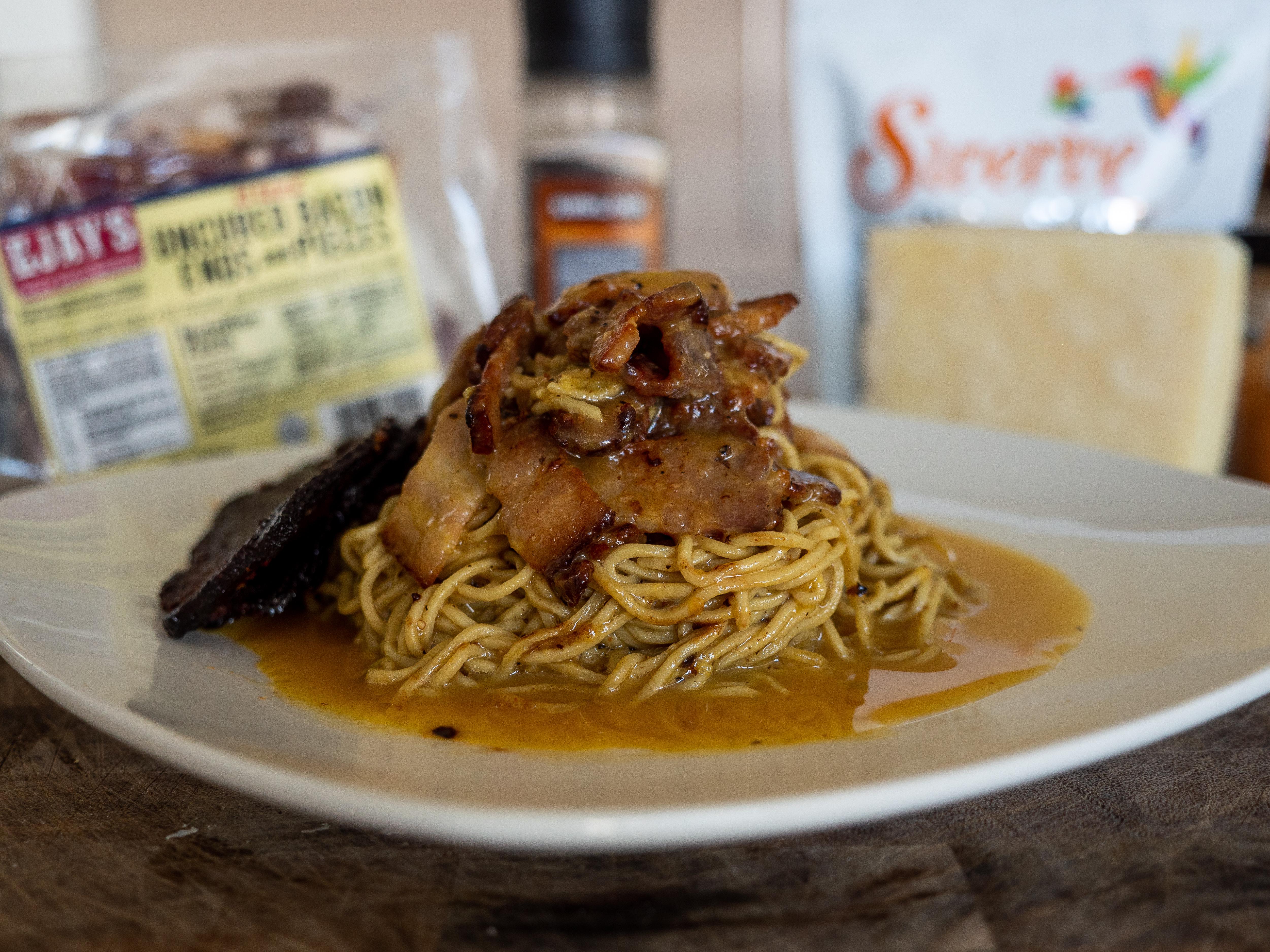 Keto Millionaire's Bacon Carbonara Ramen r/ketorecipes