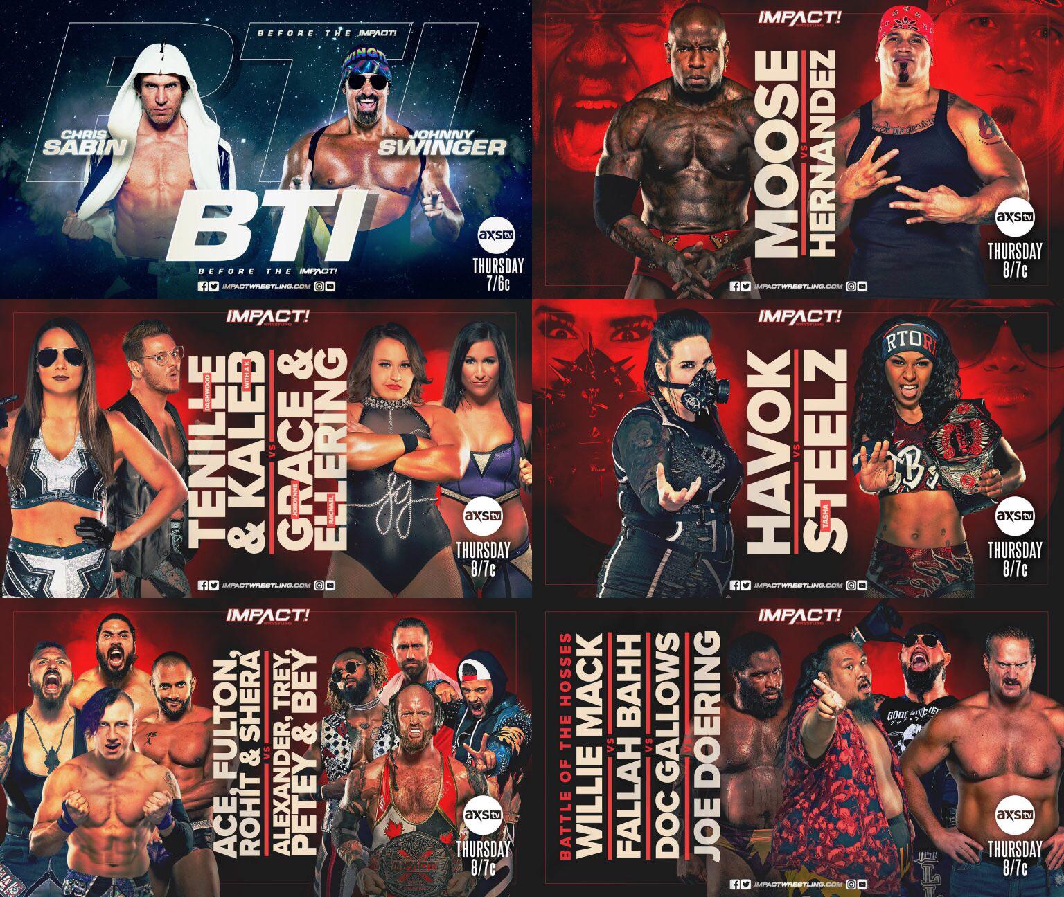 Tonight Impact Wrestling Matches. r/SquaredCircle