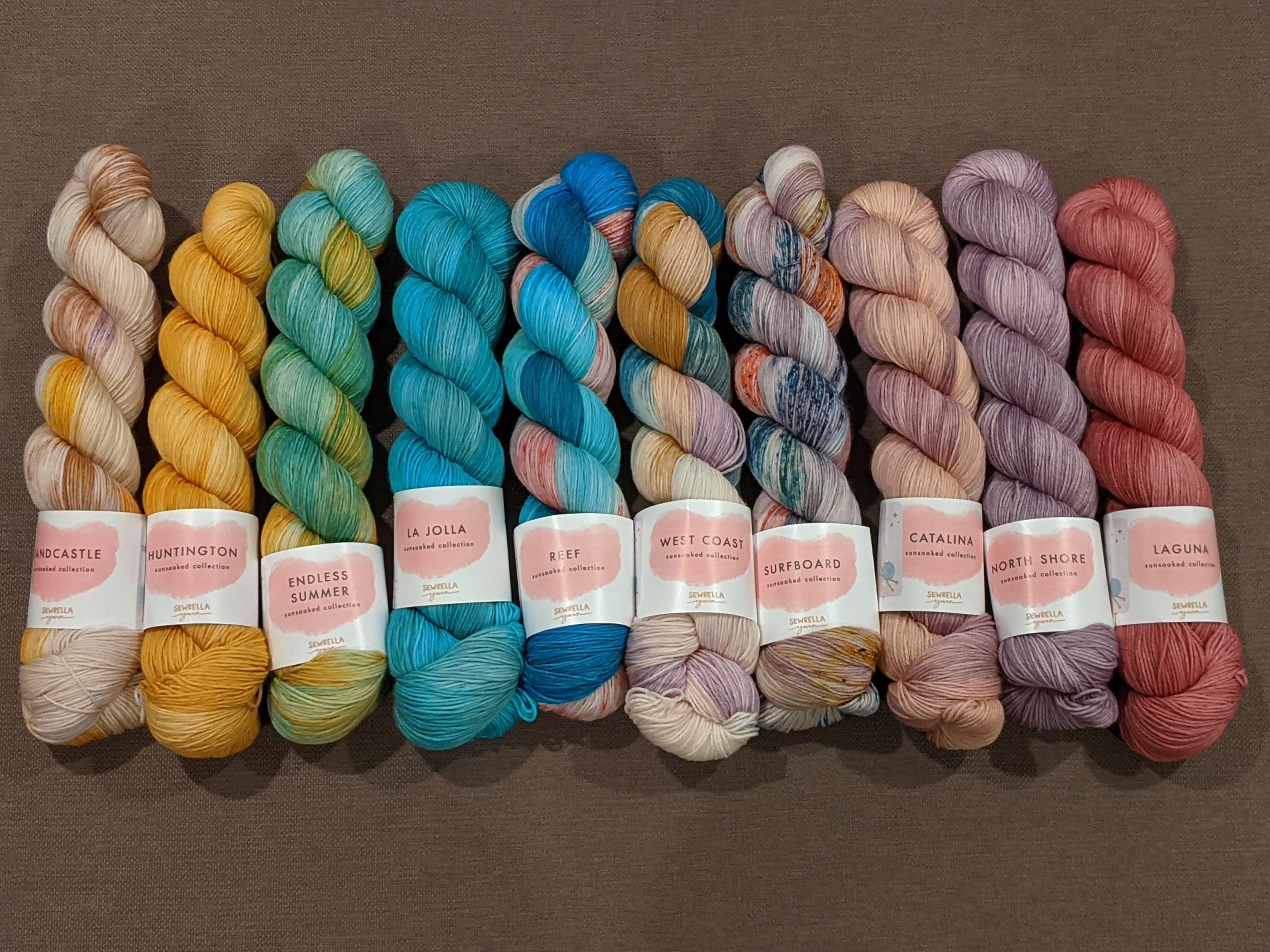 The full Sunsoaked Collection from Toni Lipsey and Sewrella Yarn