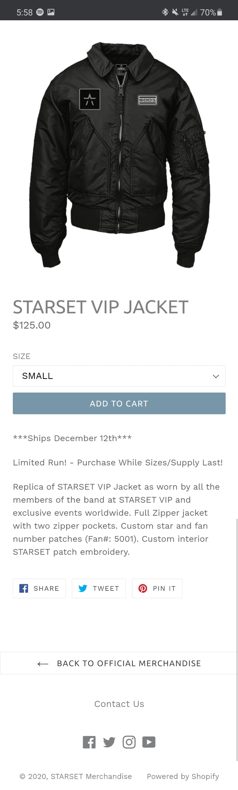 New Merch available on their website! Specifically their VIP Jacket's