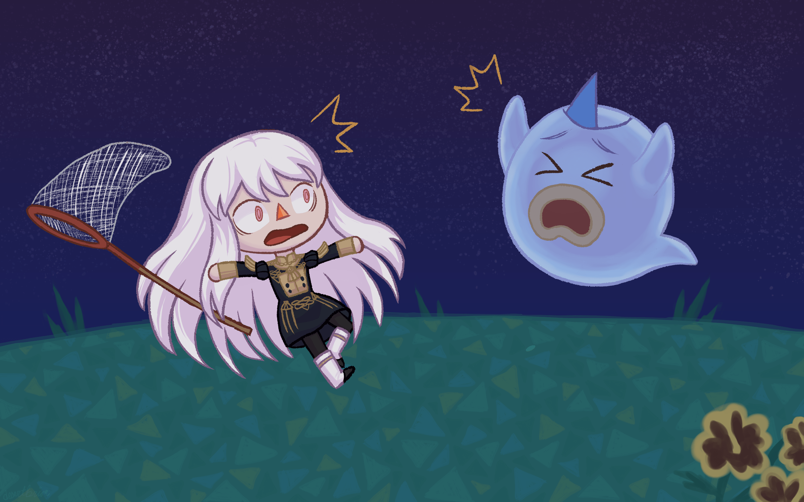 [Fe3H x ACNH] Lysithea encounters a ghost r/fireemblem