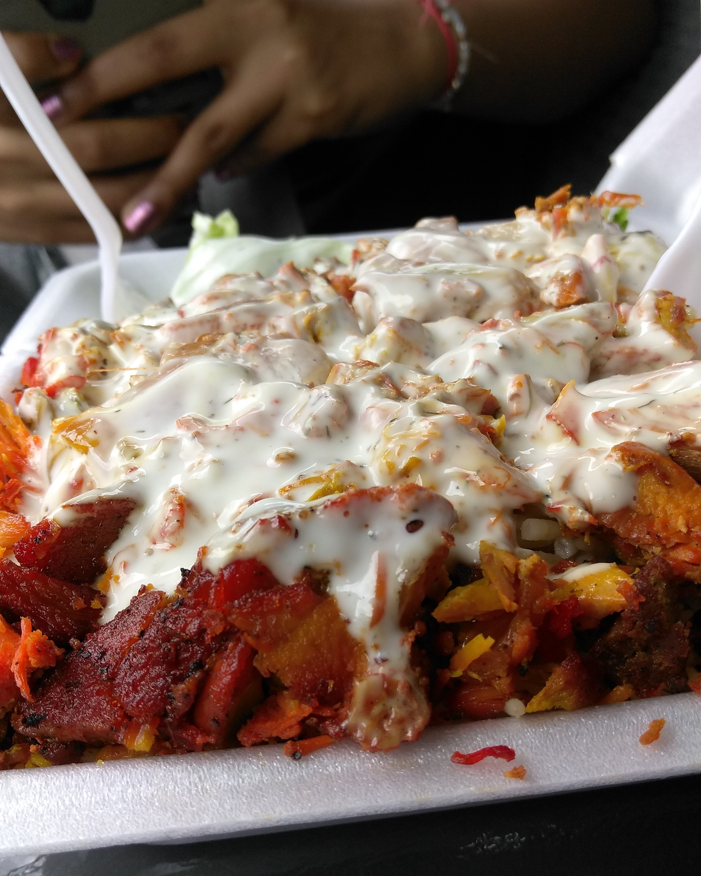 Best Street Food in NYC. Chicken over rice [2304x4096] r/FoodPorn