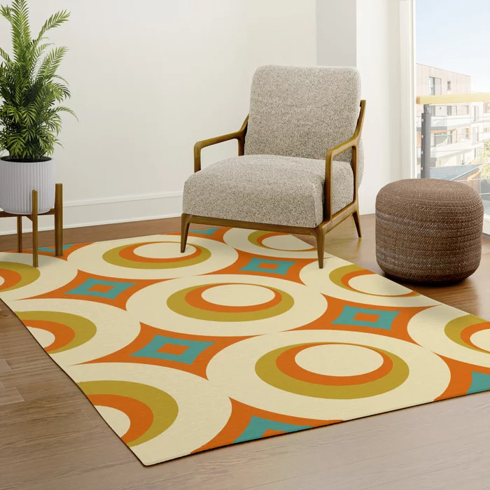 MidCentury Modern Orange Rug r/postanything