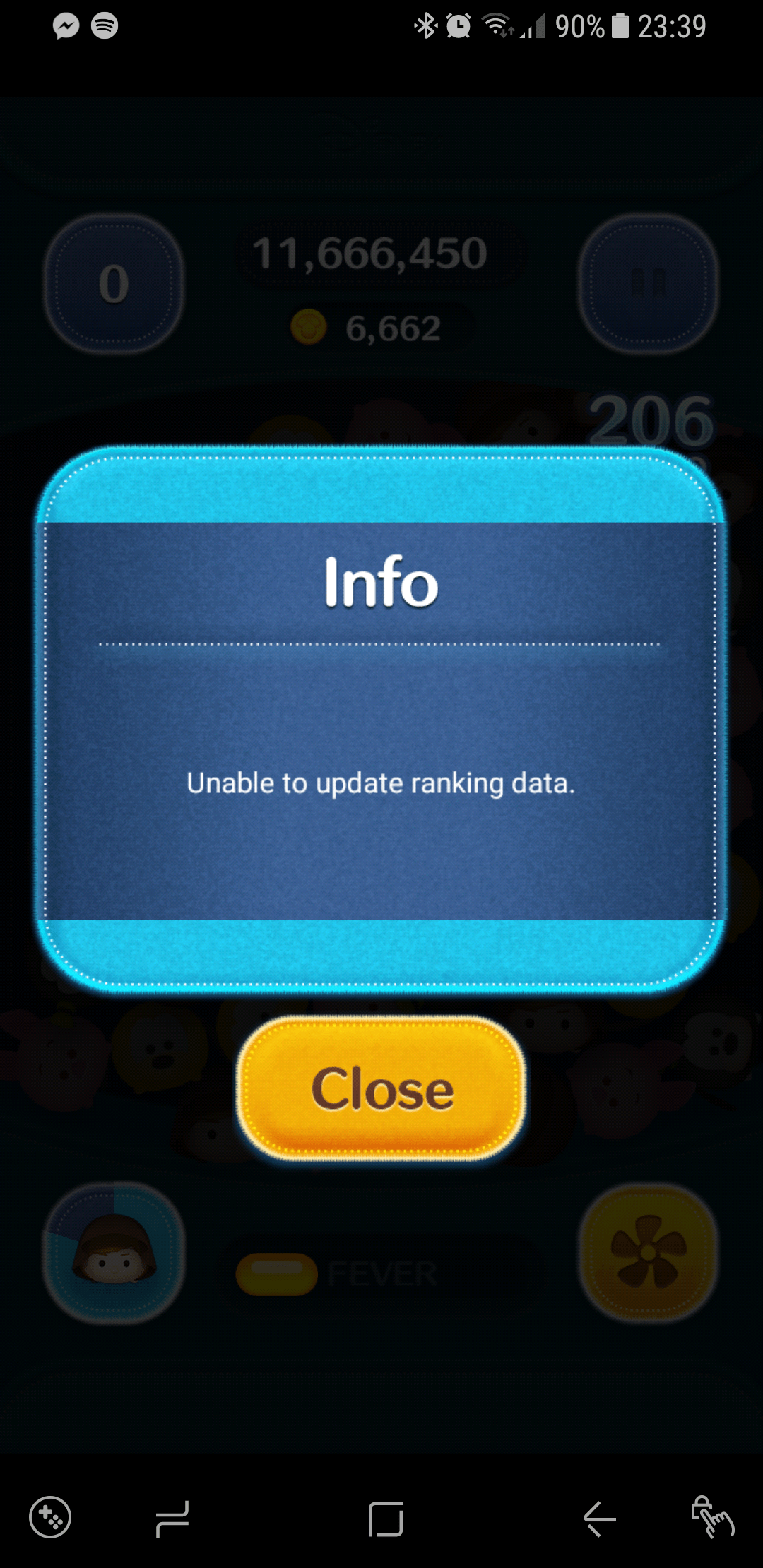 Tsum Tsum app cant update my rank, anyone had the same problem before