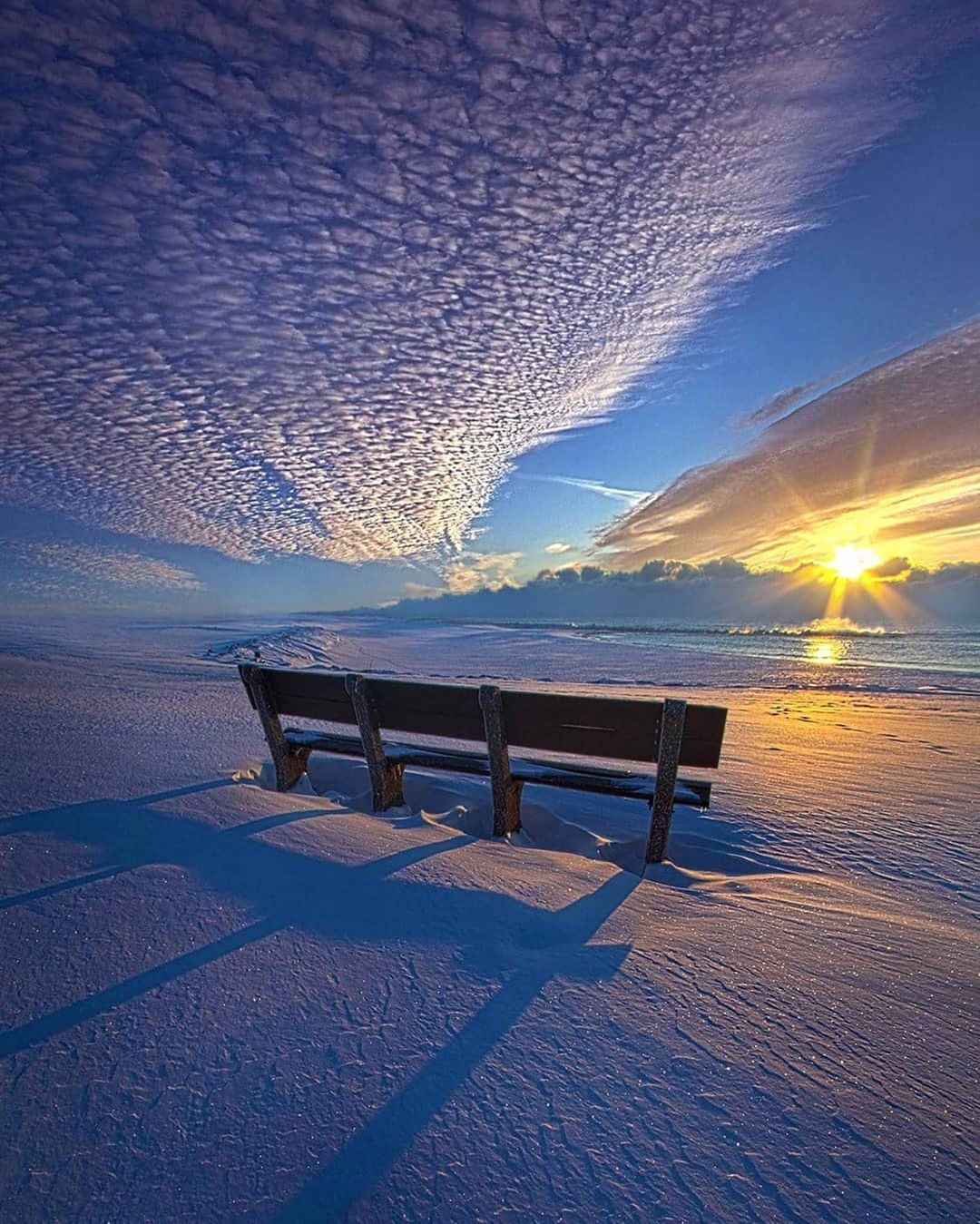 Winter sunrise in Wisconsin. r/pics
