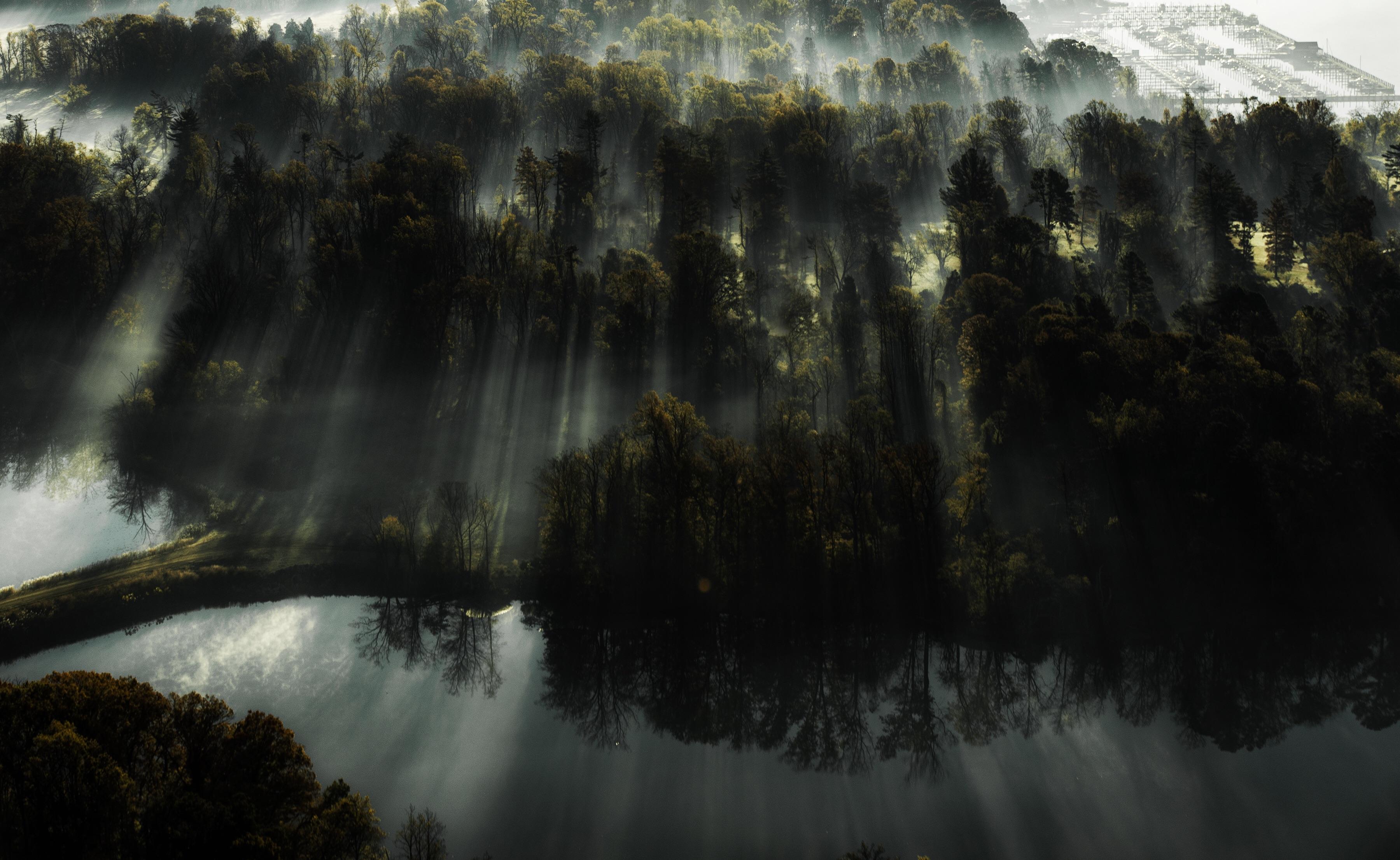 Early morning fall fog on Maryland eastern shore 3860 x 2650 Nature