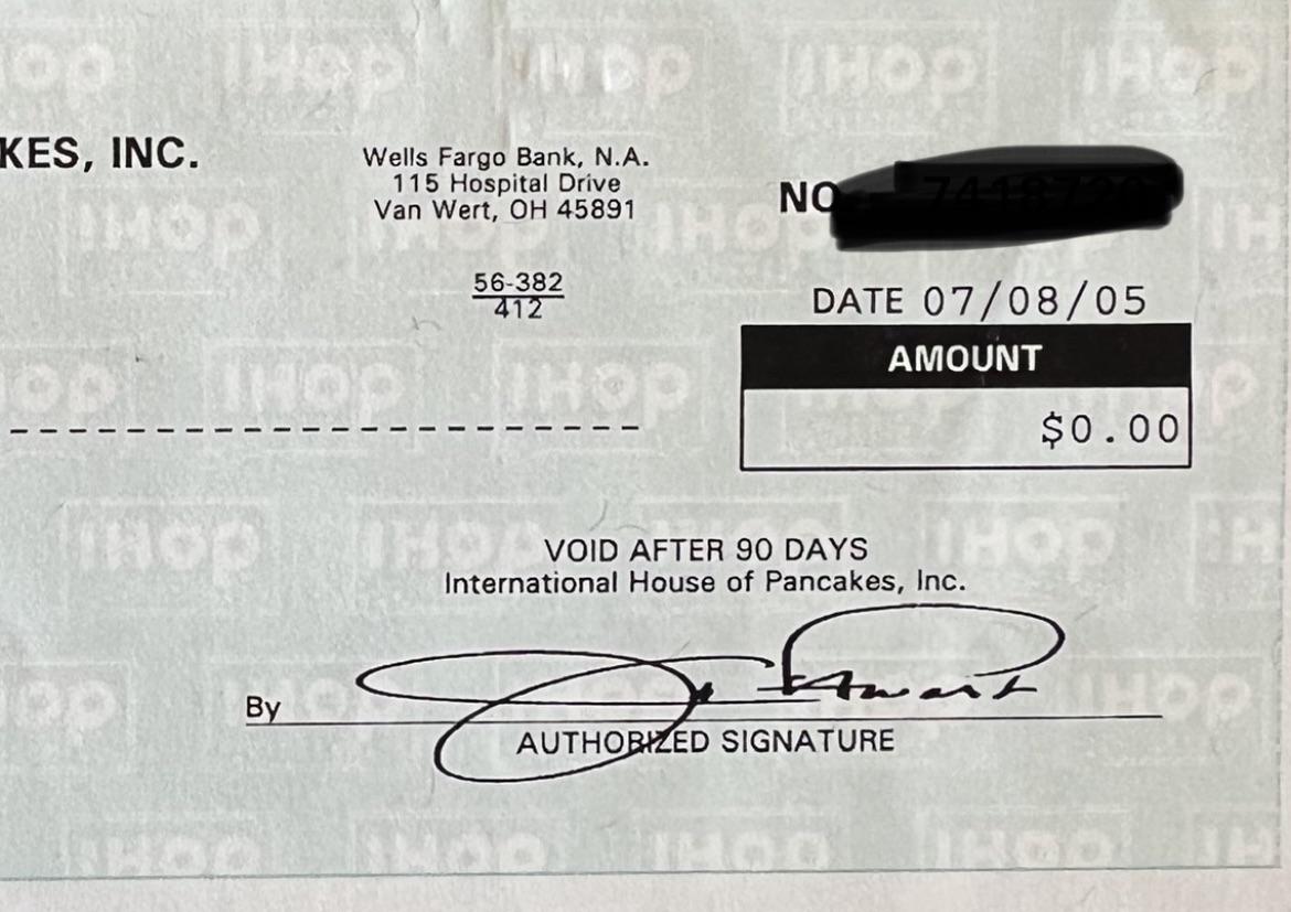 My final paycheck from IHOP was 0.00 r/mildlyinteresting